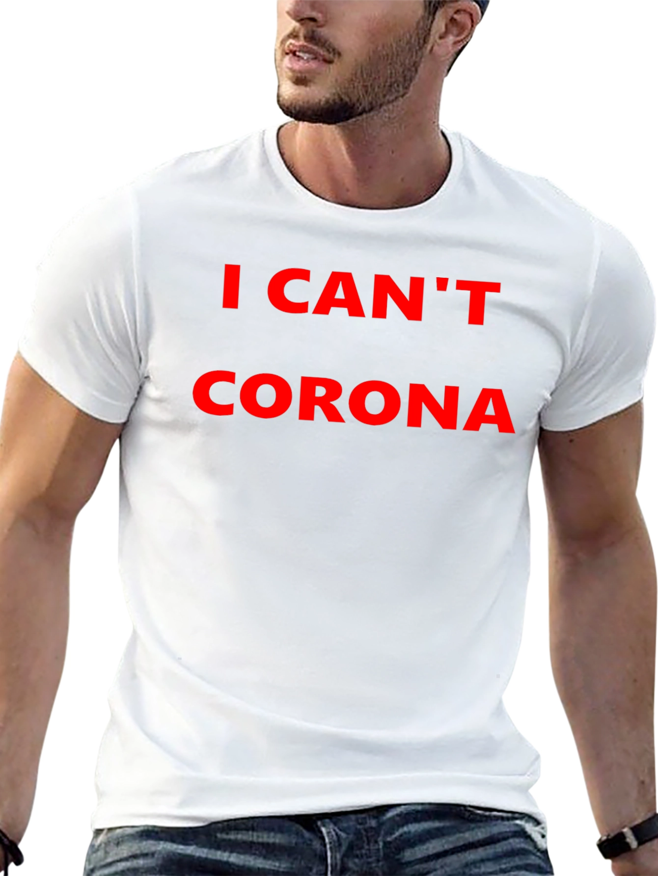 Black I CAN'T CORONA - Black Graphic T-Shirt view 13