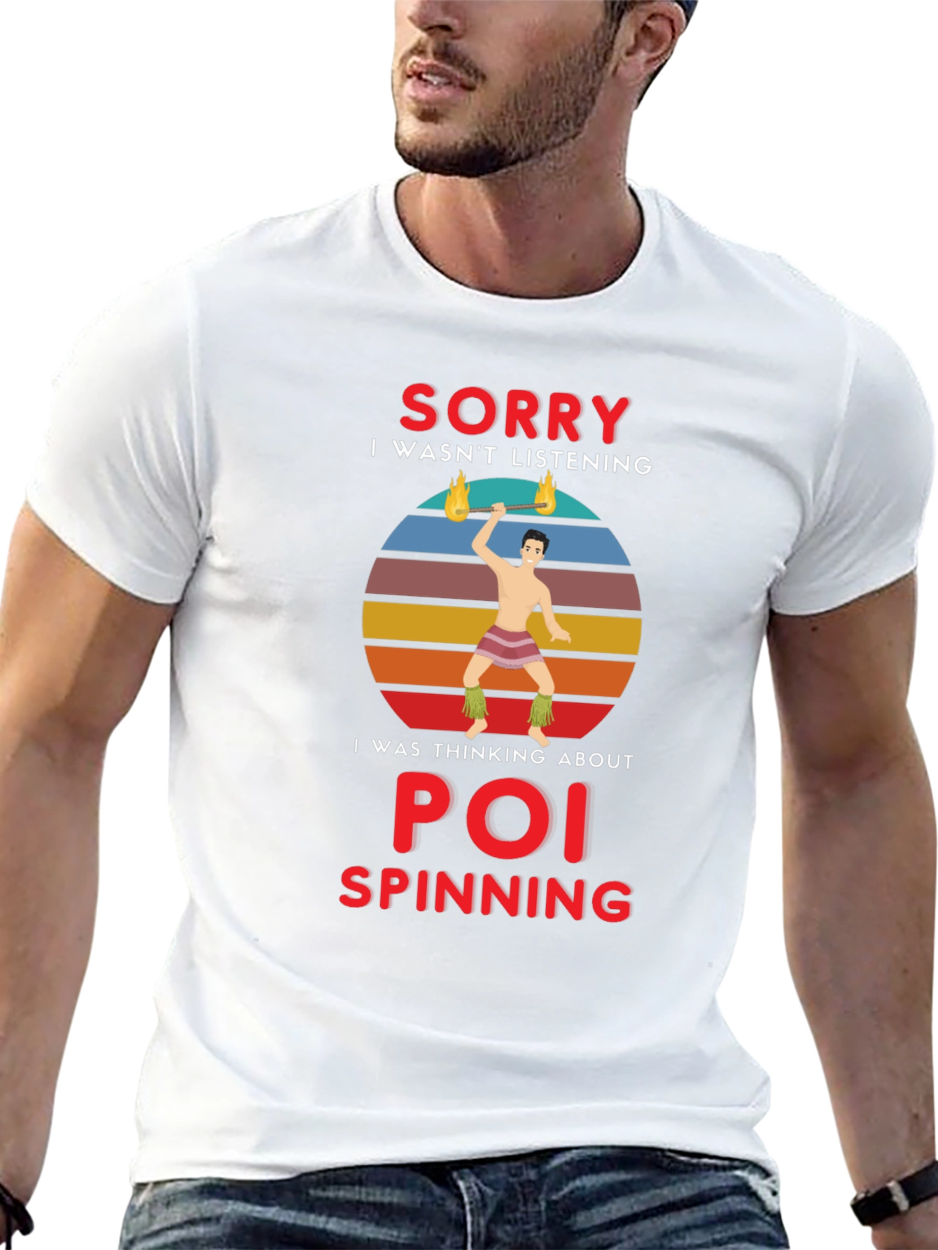 Black Poi Spinning T-Shirt - Sorry I Wasn't Listening view 13