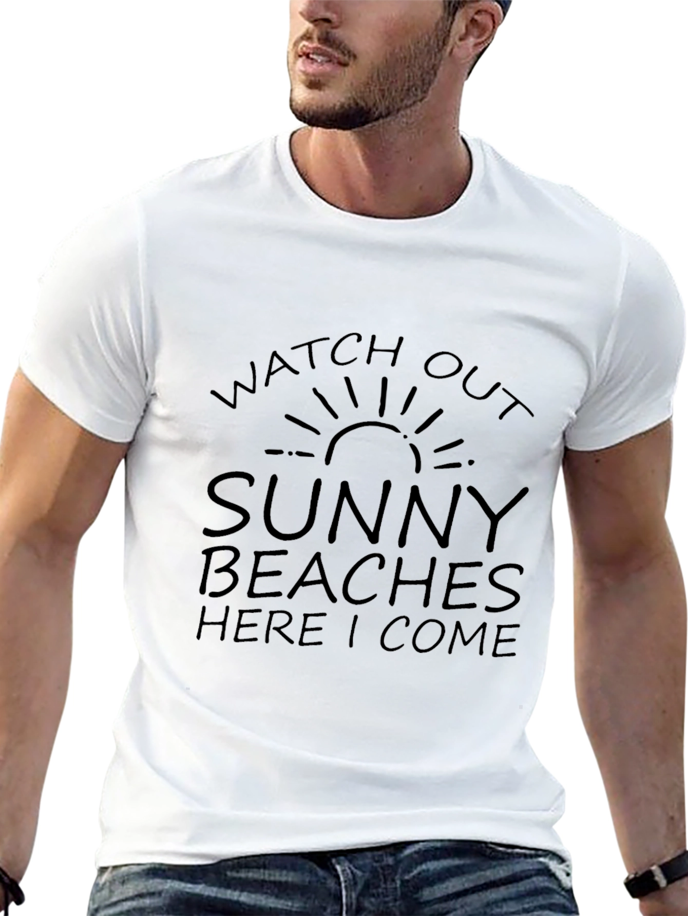 Black Sunny Beaches T-Shirt - Black Graphic Tee view 13