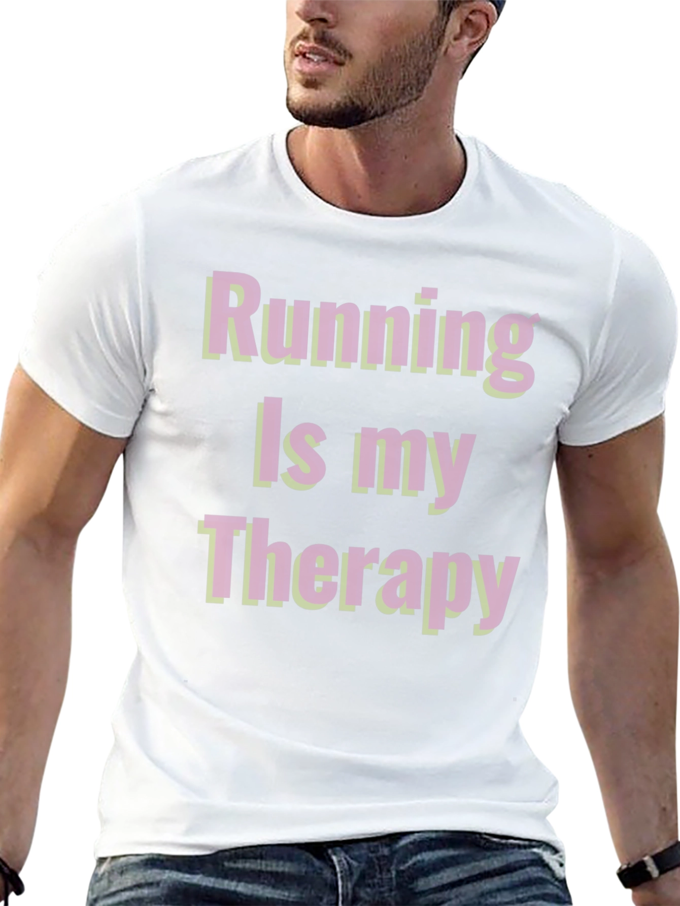 Black Running Is My Therapy Graphic Tee view 13
