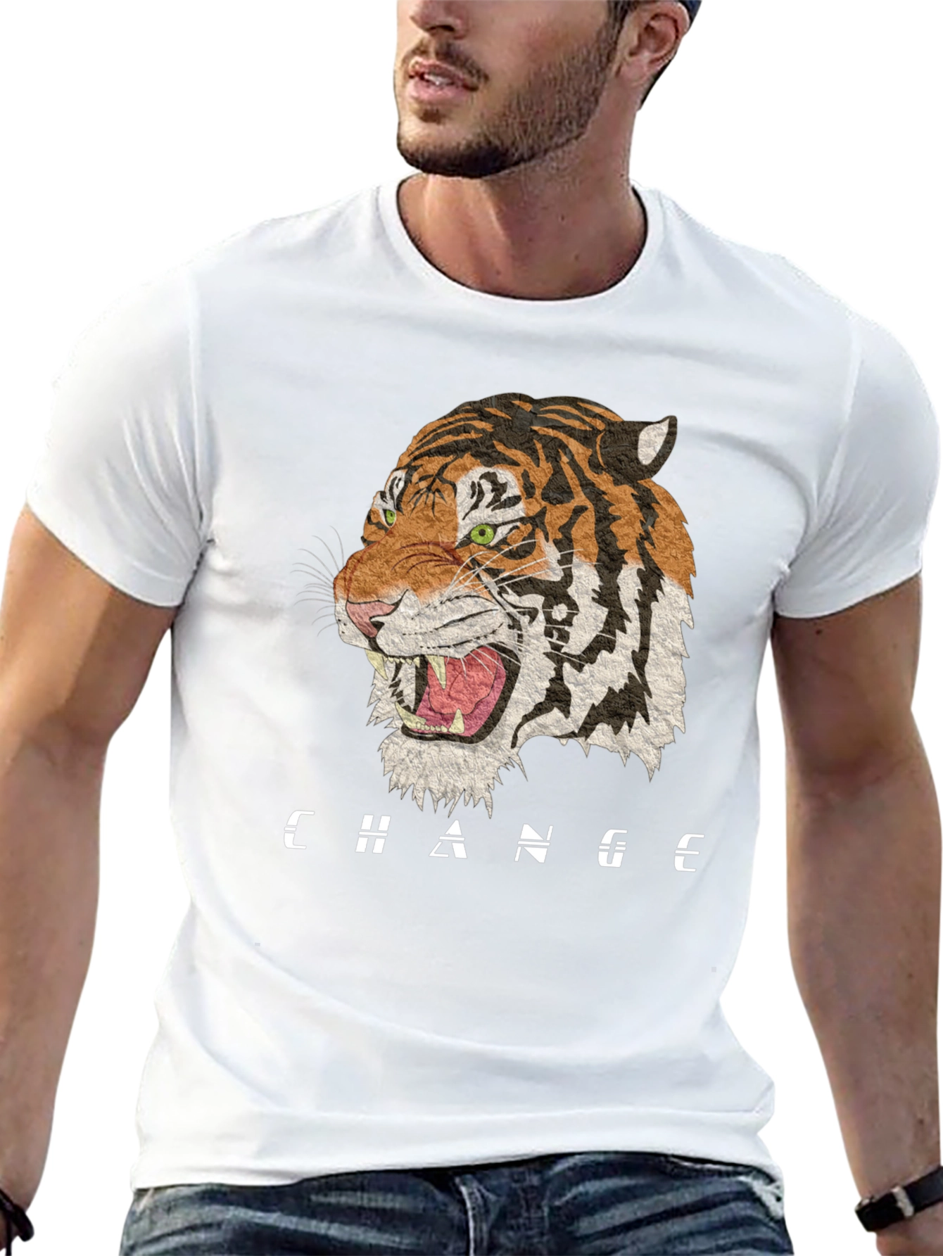 Black Change Tiger Graphic Black T-Shirt view 13