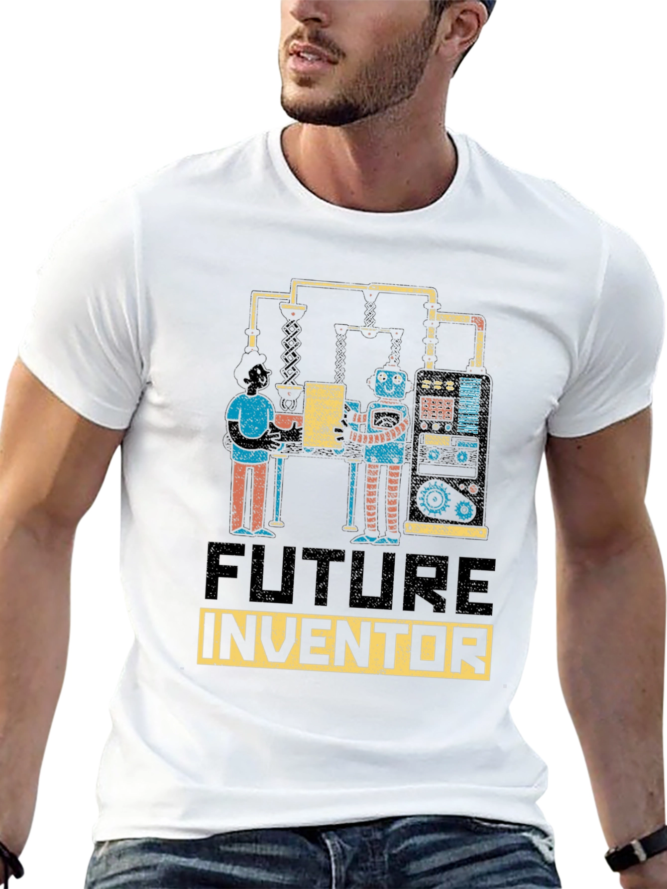Black Future Inventor Graphic T-Shirt view 13