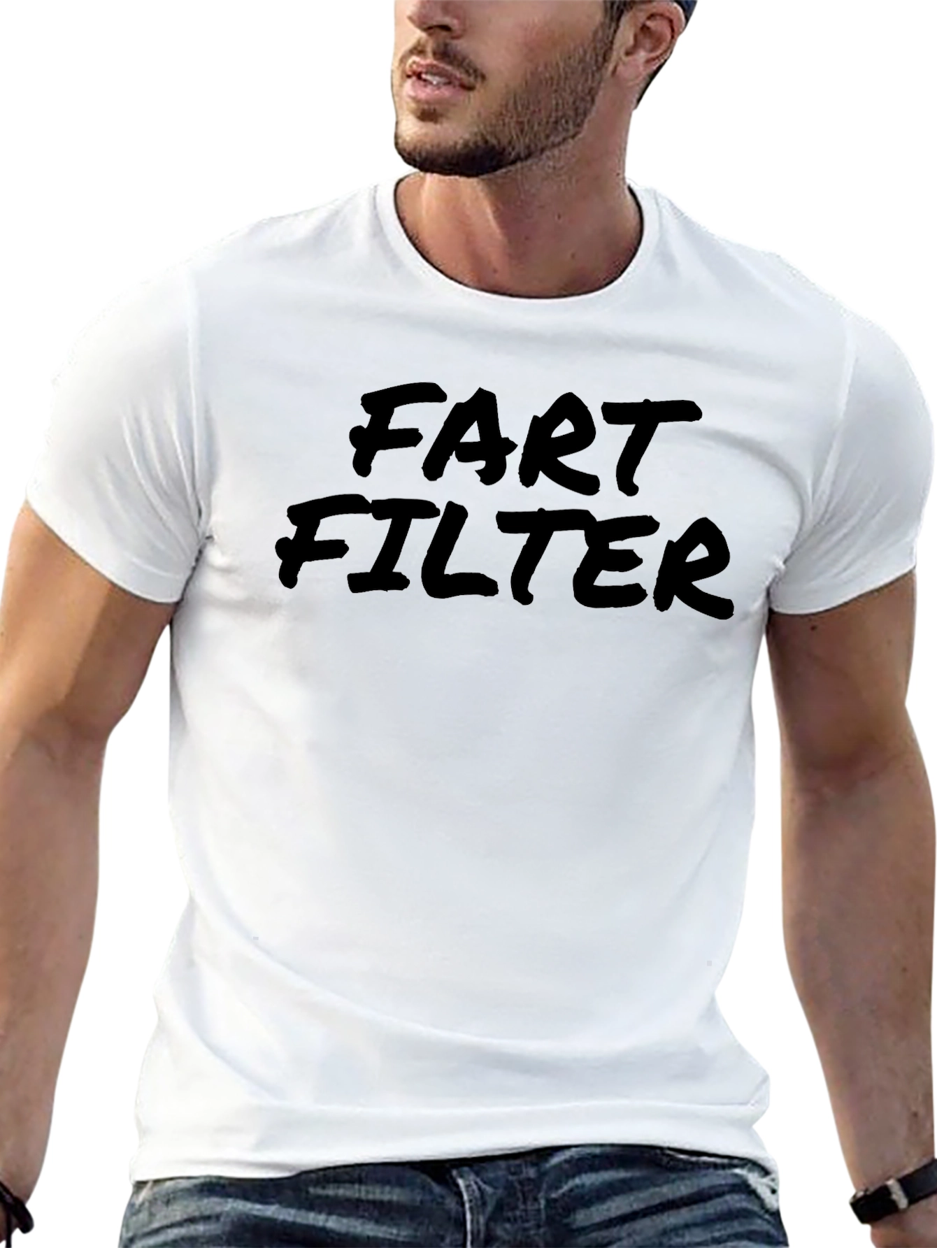 Black Fart Filter Graphic T-Shirt - Novelty Tee view 13