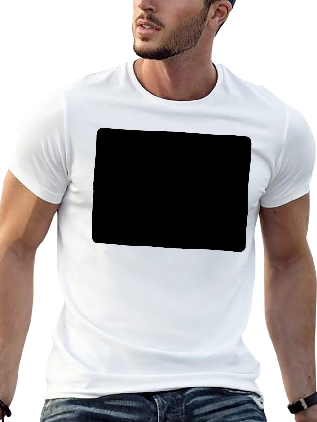 Black Men's Solid Black Casual T-Shirt view 13