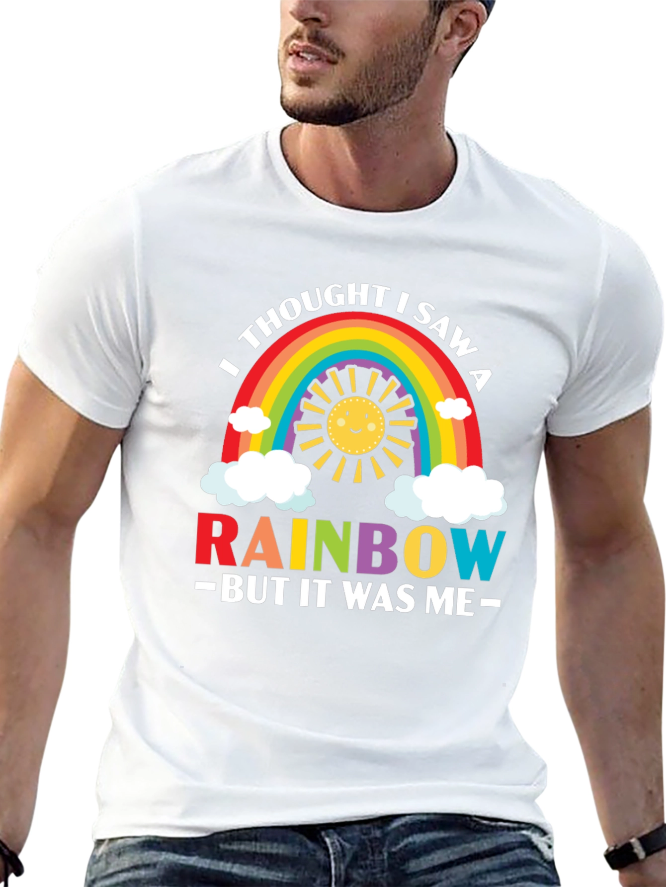Black Rainbow Graphic Tee - Funny & Cute Men's T-Shirt view 13