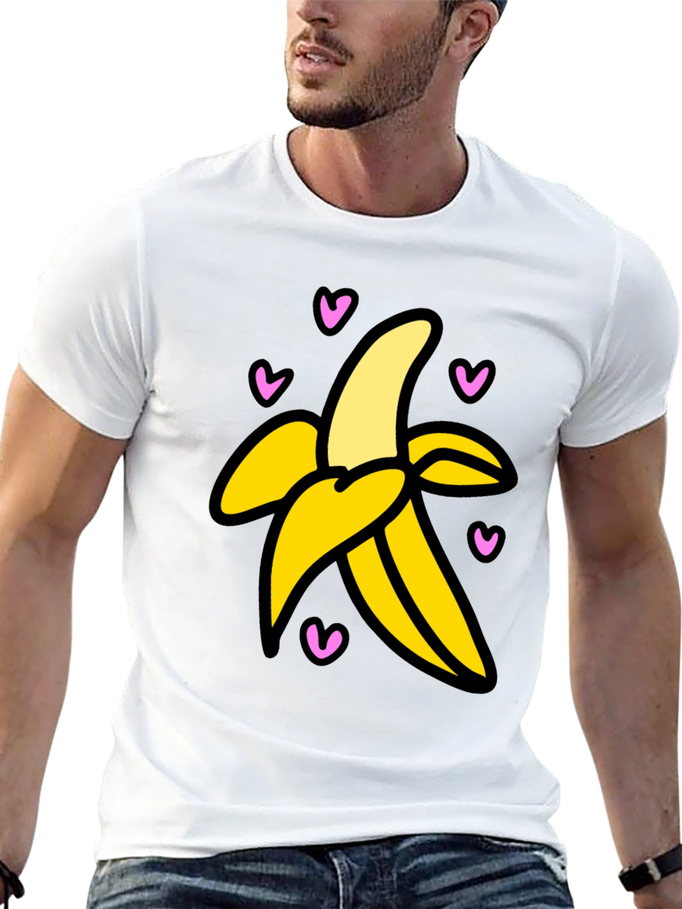 Black Banana Love Graphic Tee - Black Cotton T-Shirt view 13
