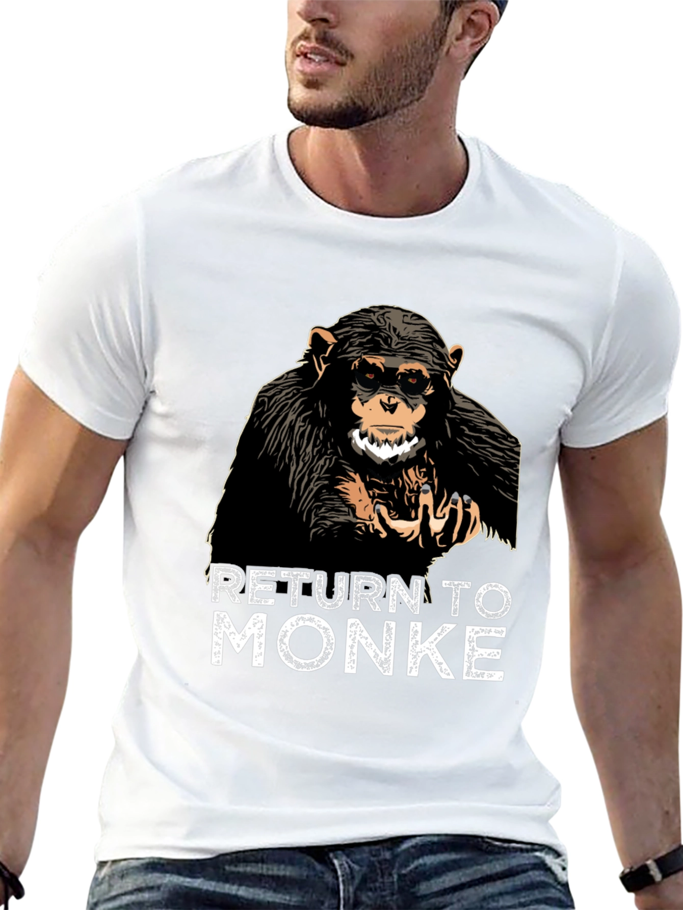 Black Return to Monke T-Shirt Funny Ape Tee view 13
