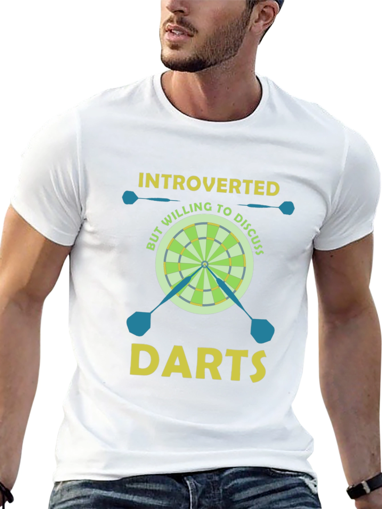 Black Introverted But Willing to Discuss Darts T-Shirt view 13