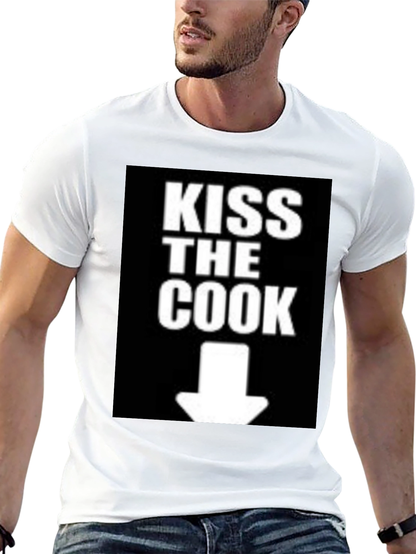 Black Kiss The Cook Novelty Graphic T-Shirt view 13