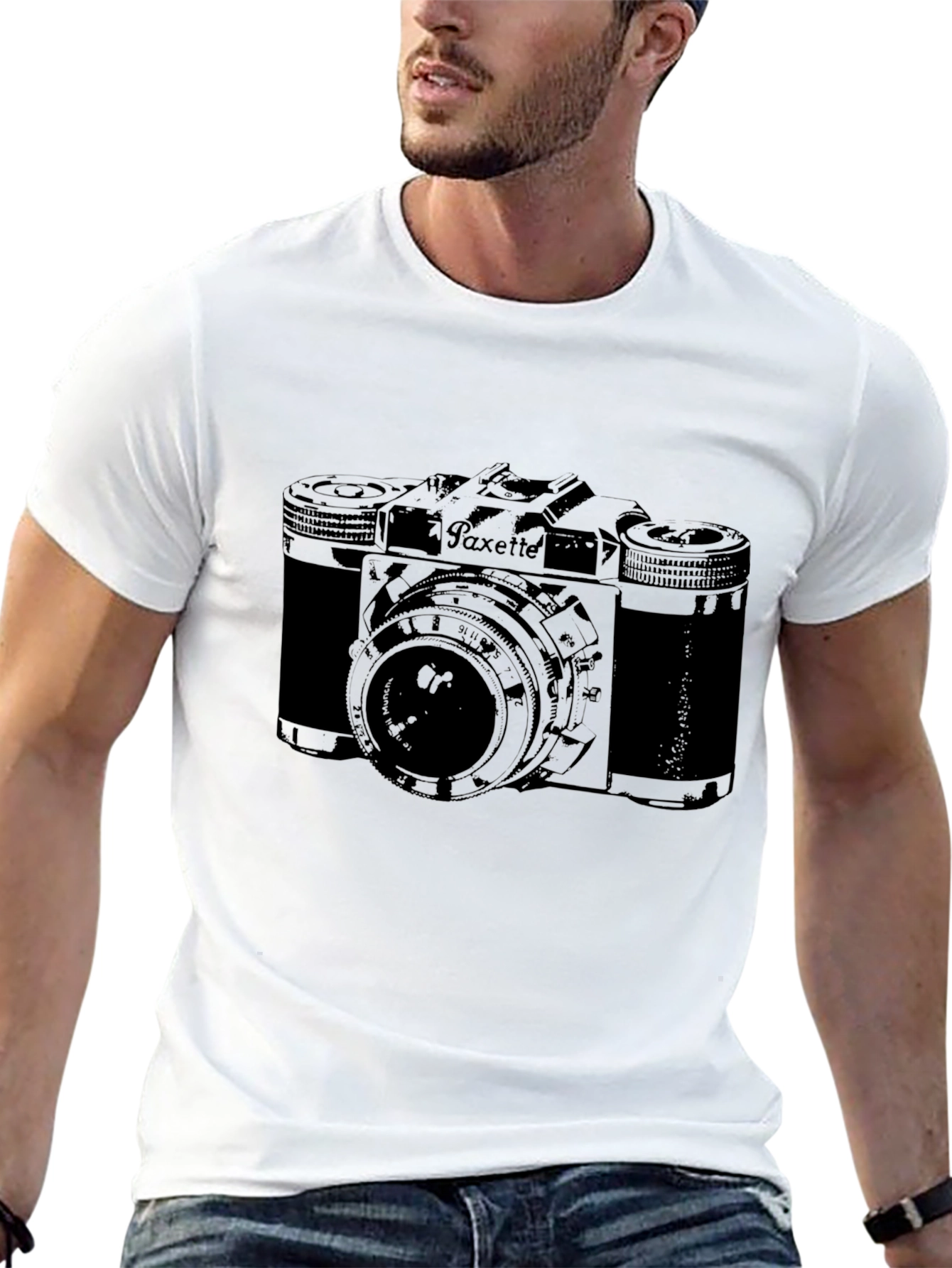 Black Vintage Camera Graphic Tee - Classic Style view 13
