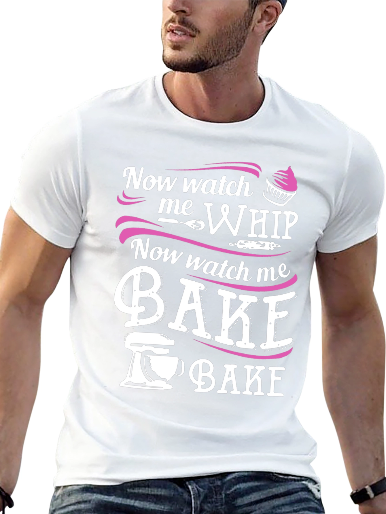 Black Now Watch Me Whip & Bake - Funny Baker T-Shirt view 13