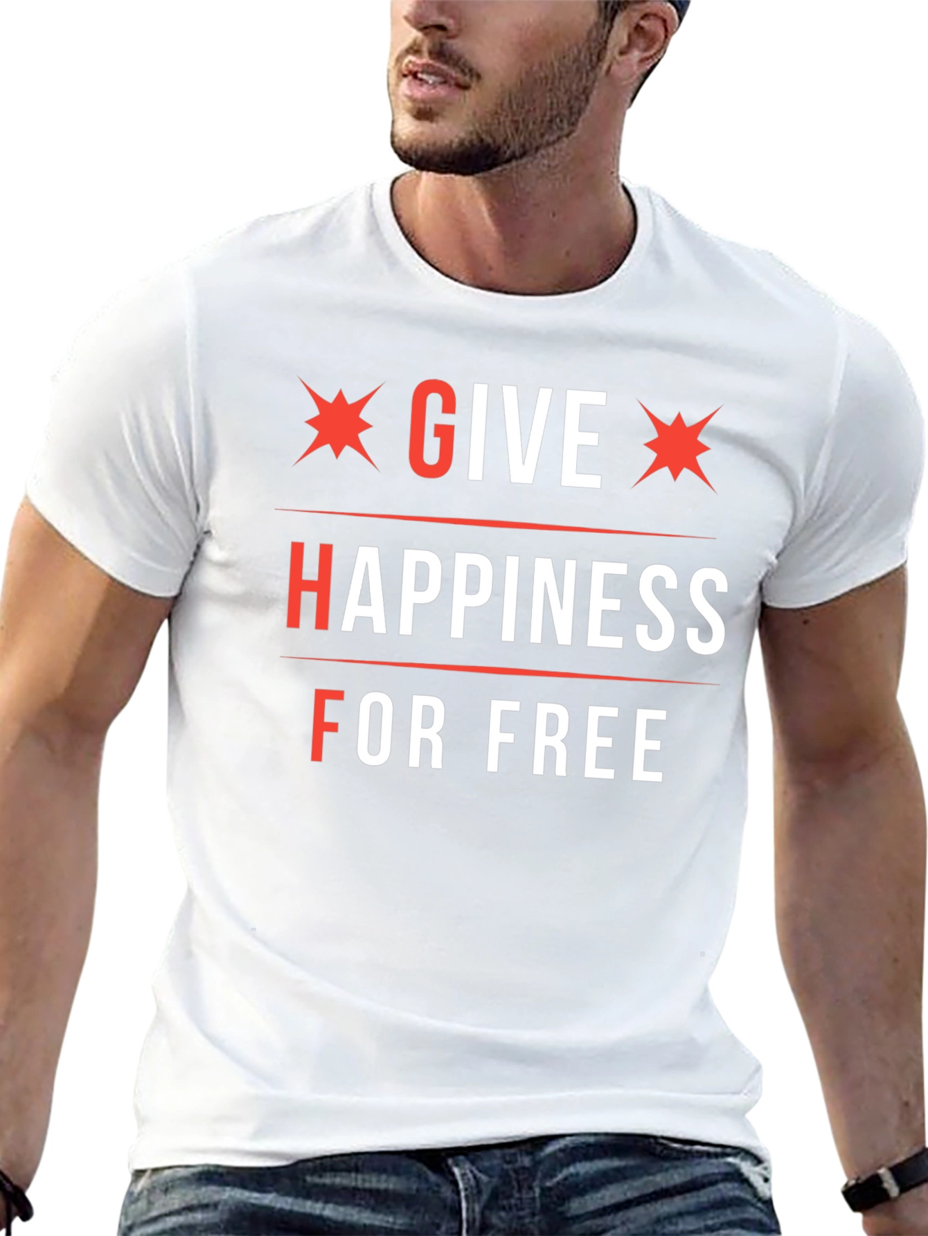 Black Give Happiness For Free Graphic Tee view 13