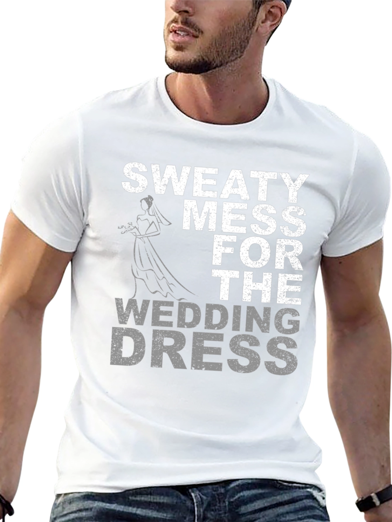 Sweaty Mess Wedding Dress Graphic T-Shirt - 13