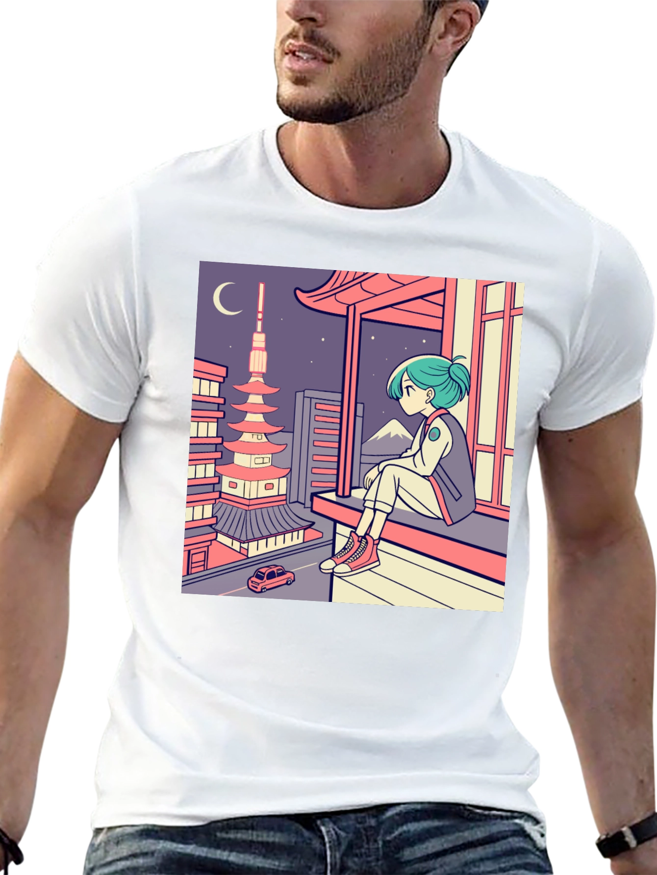 Anime Girl Japan Landscape T-Shirt - 13