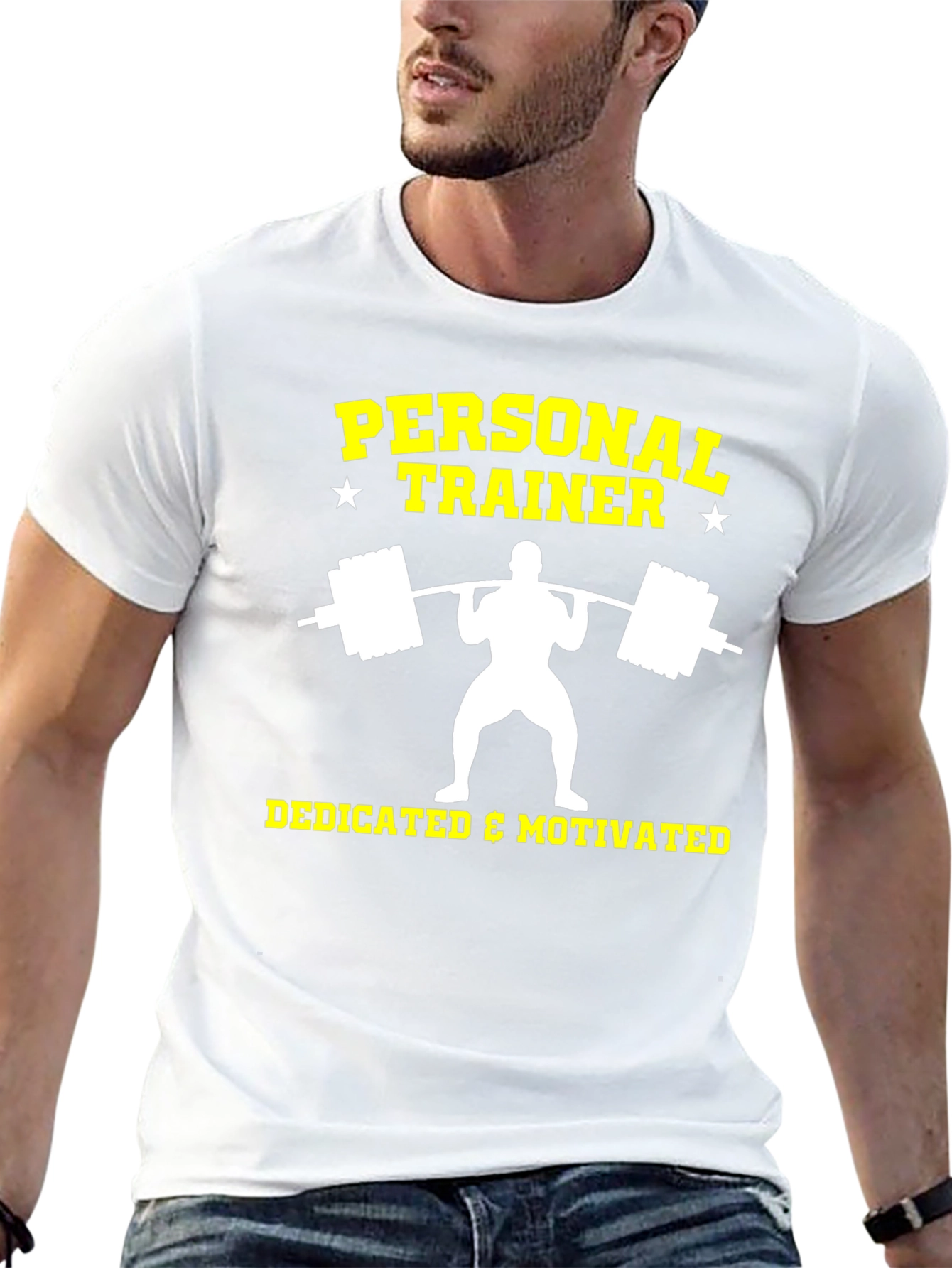 Black Personal Trainer T-Shirt - Dedicated & Motivated Workout Tee view 13