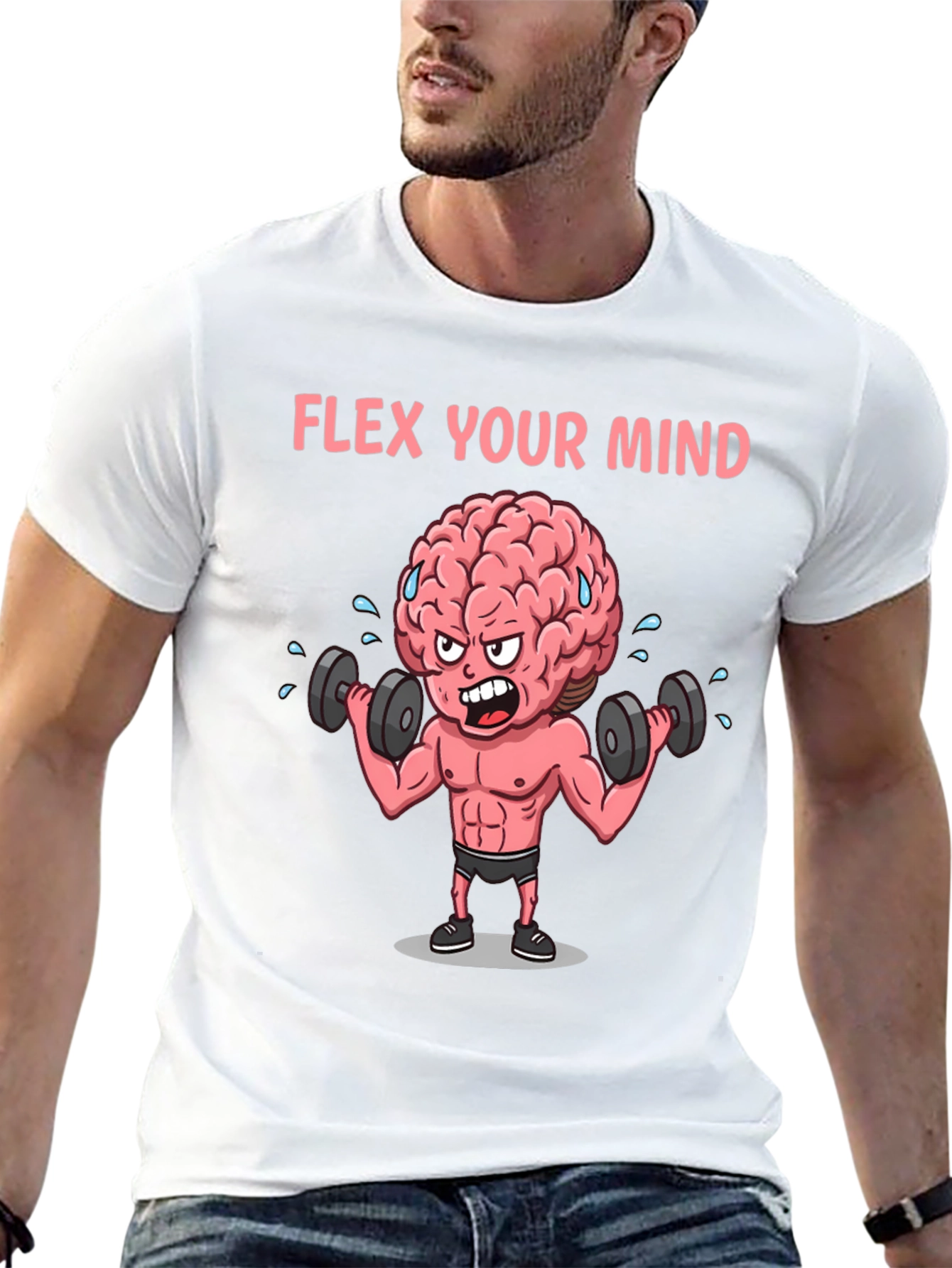 Black Flex Your Mind Graphic T-Shirt view 13