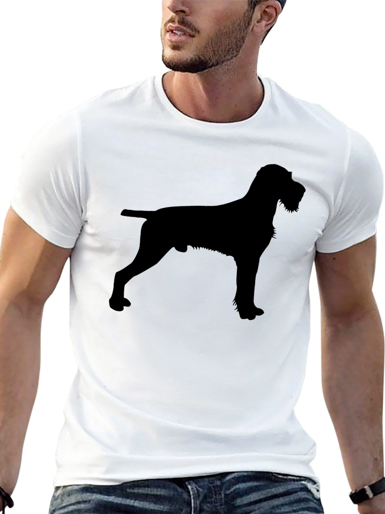 Black Dog Silhouette Black T-Shirt view 13