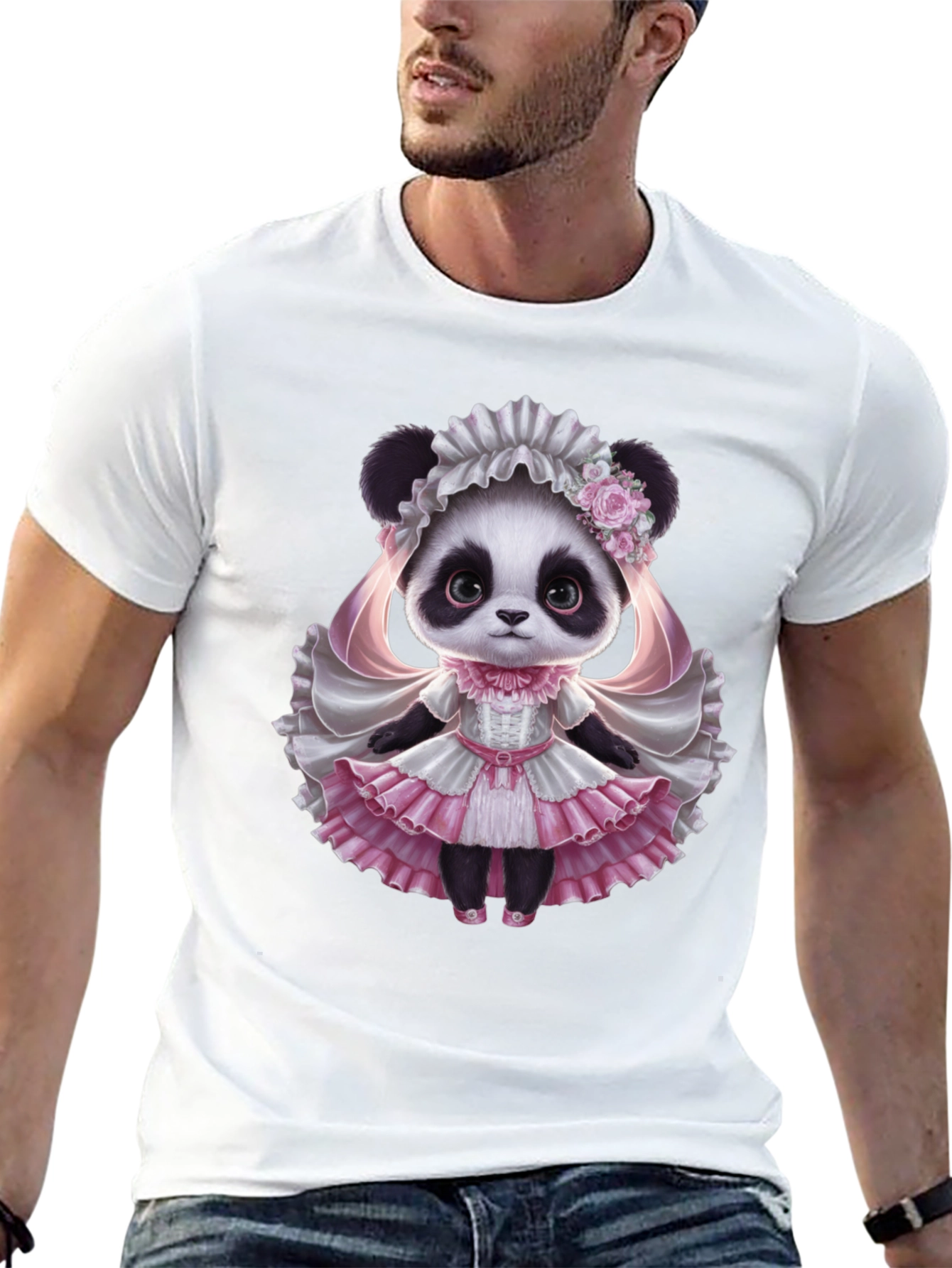 Black Panda Princess T-Shirt - Cute Animal Graphic Tee view 13