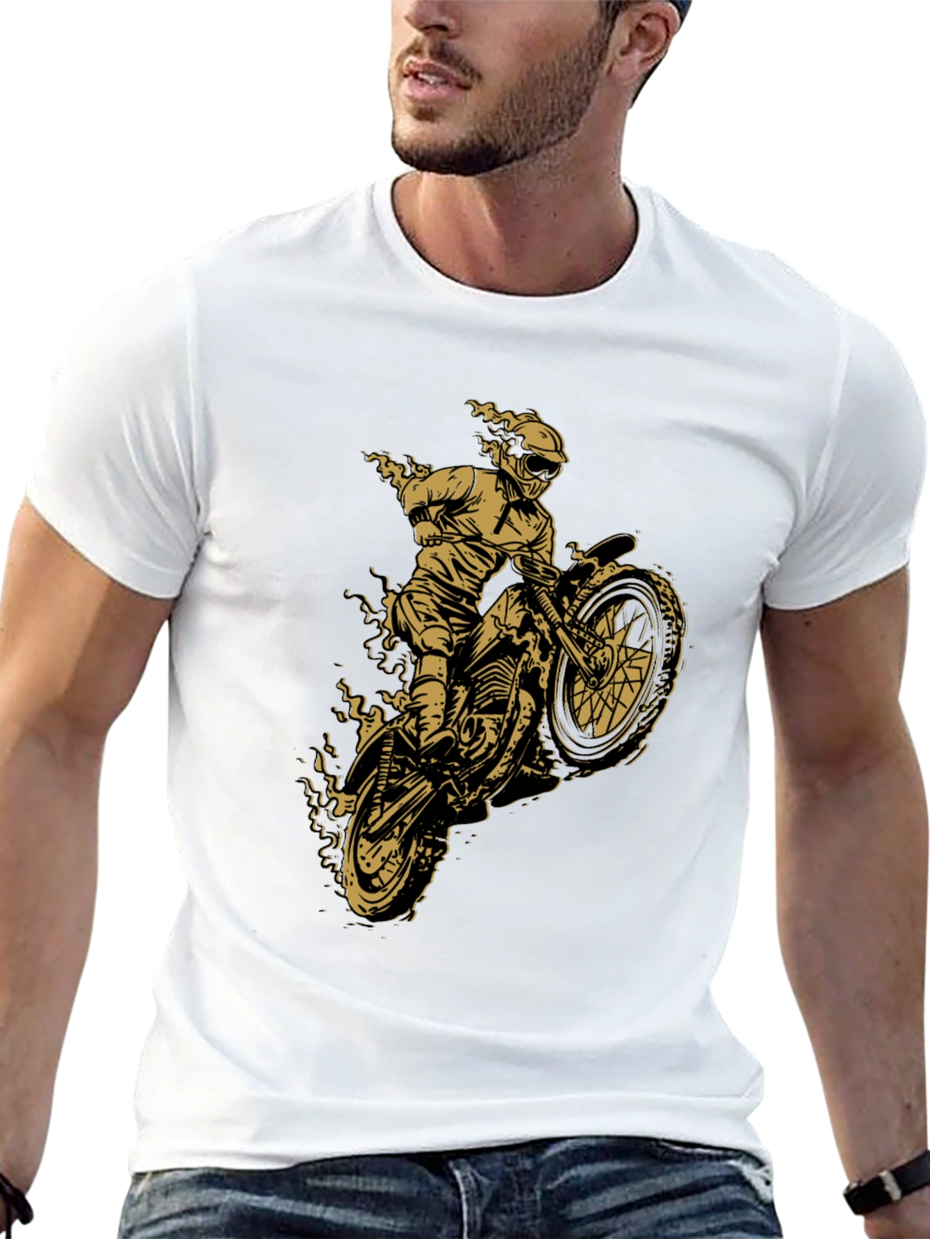 Black Motorcycle Rider Graphic Tee - Black view 13