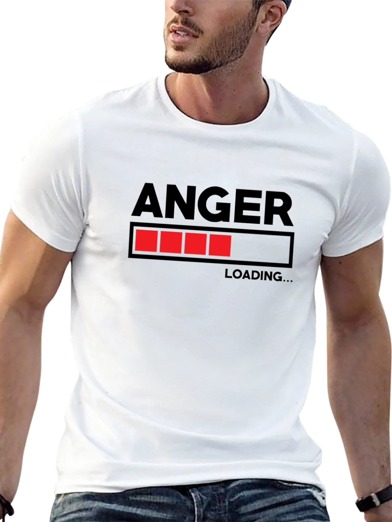 Black Anger Loading Funny Graphic T-Shirt view 13