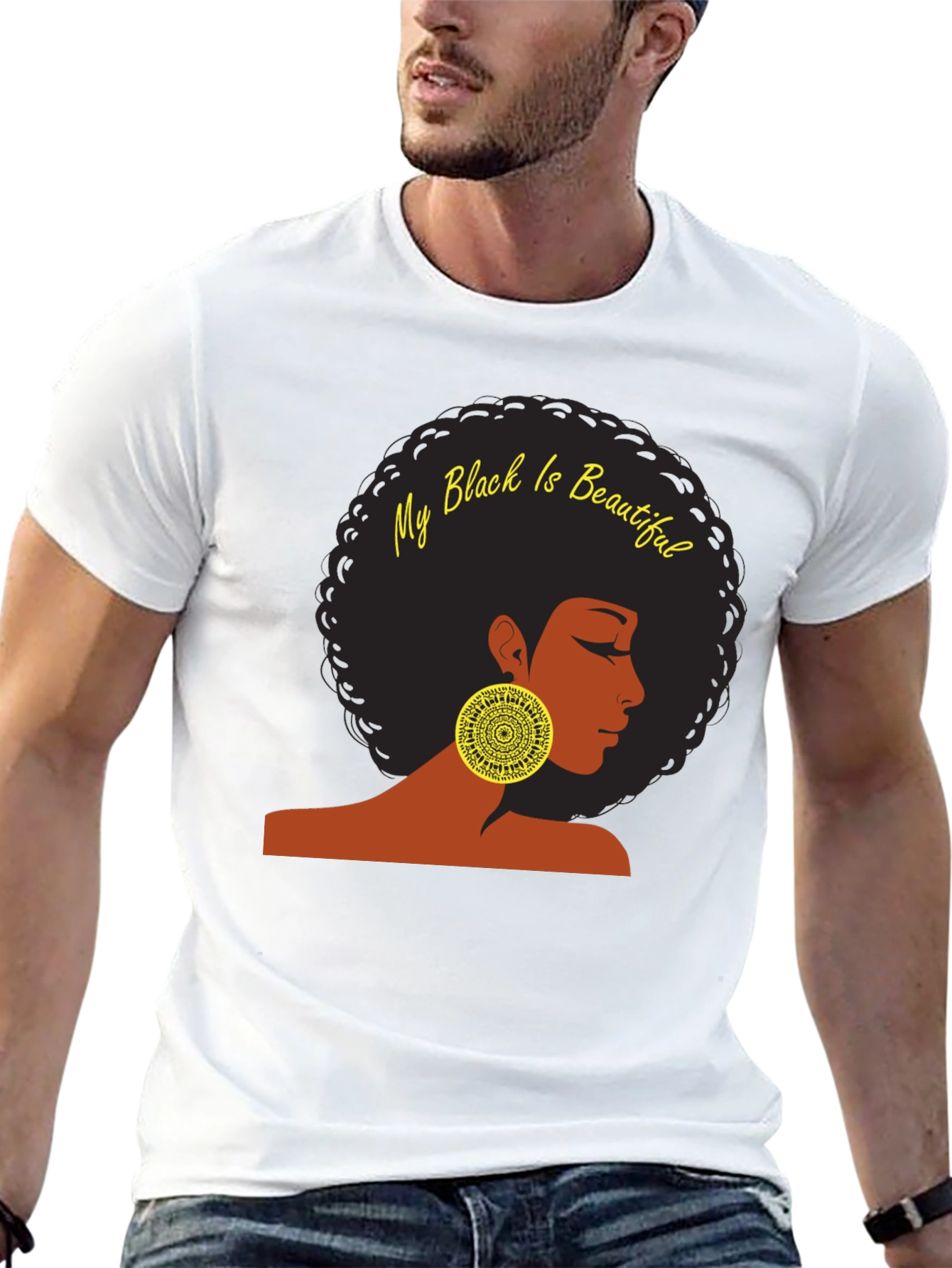 Black My Black is Beautiful T-Shirt - Afro Woman Design view 13
