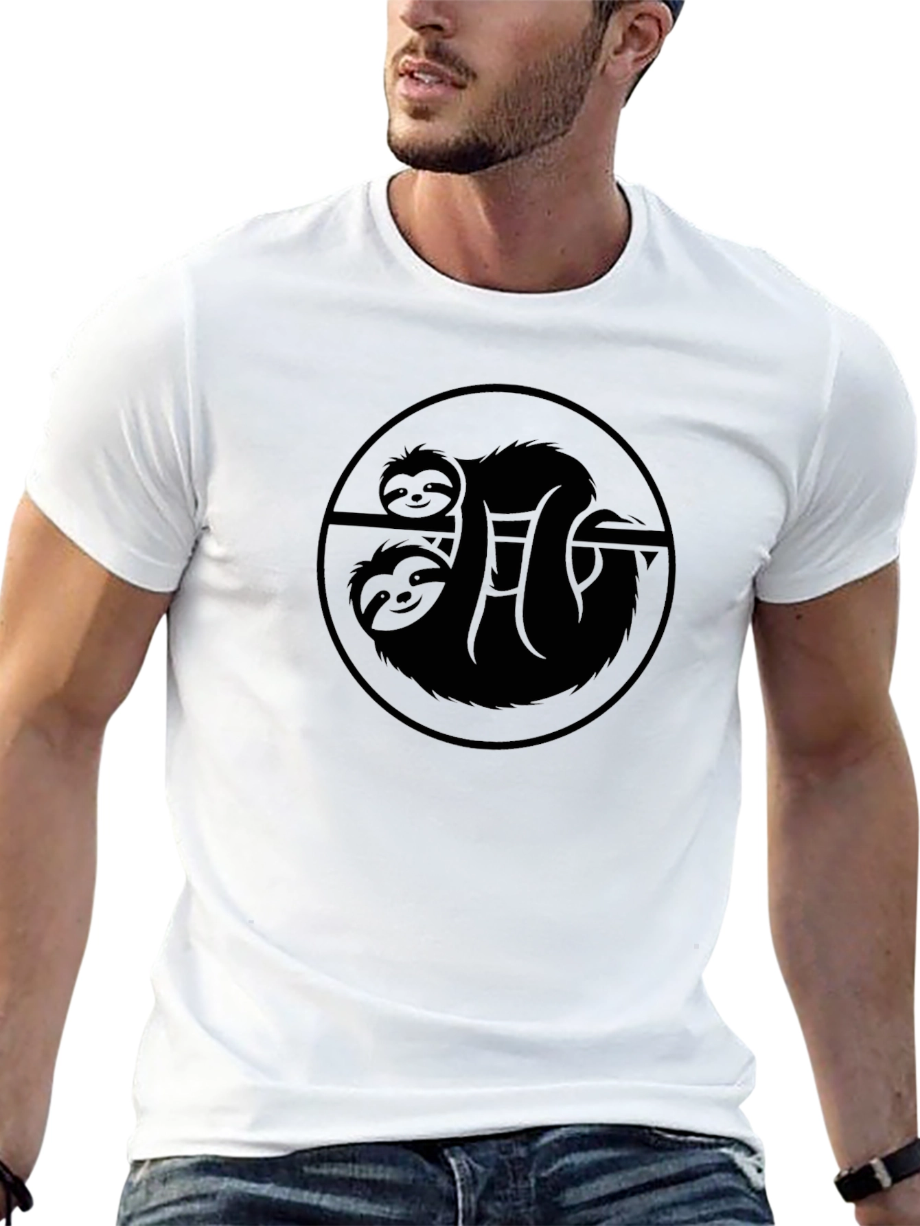 Black Sloth Duo Black Tee - Hang Out in Style! view 13