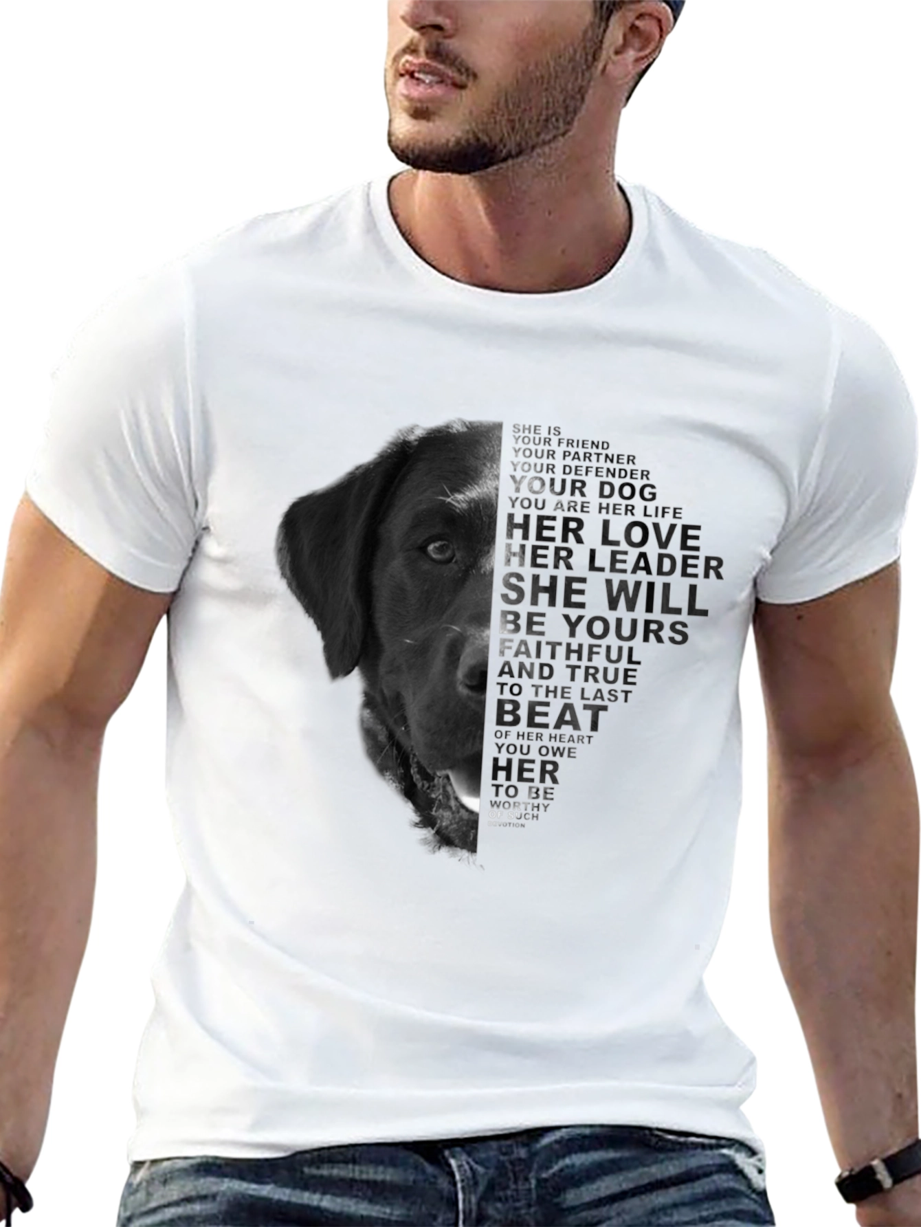 Black Dog Lover Tee: Faithful Companion T-Shirt view 13