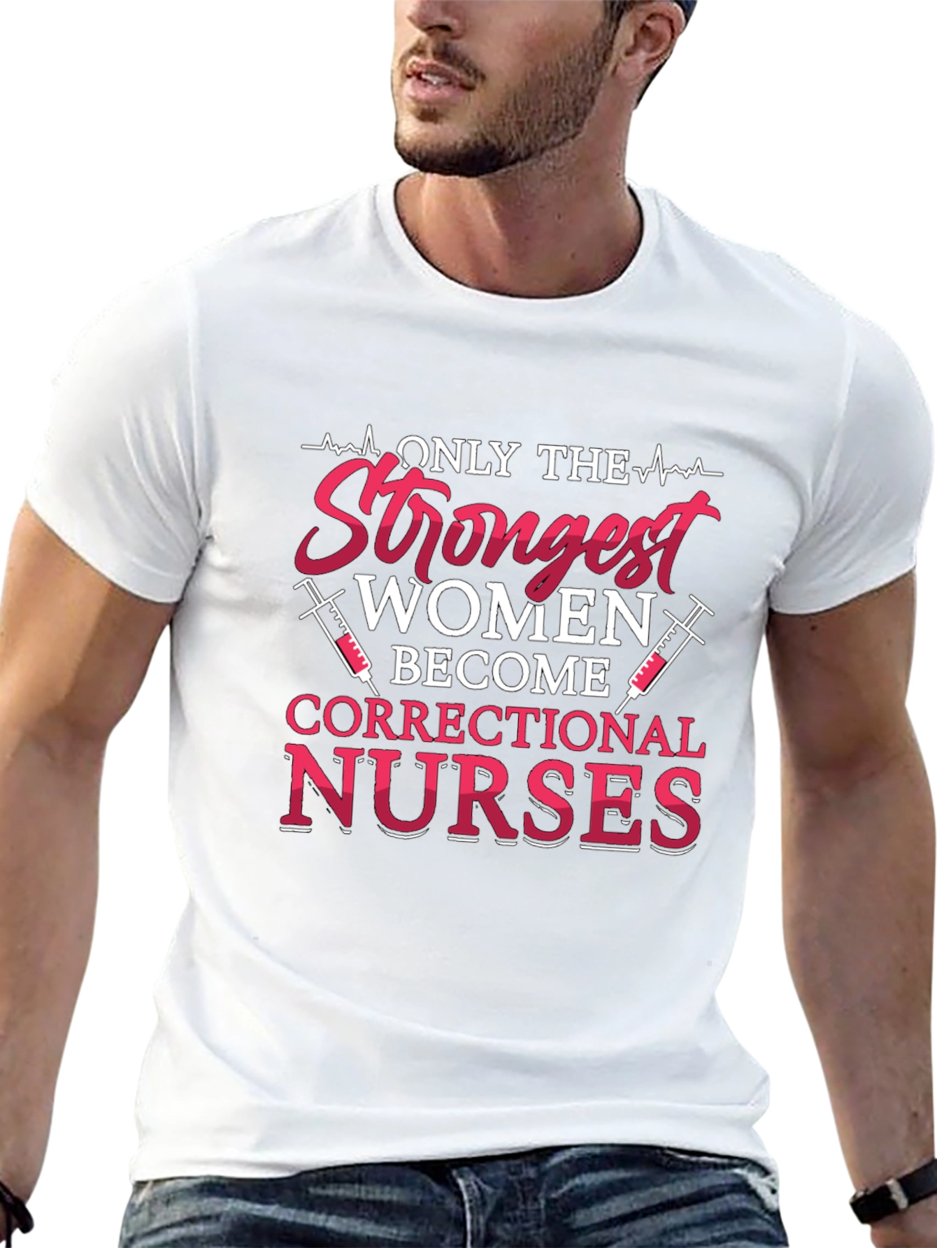 Black Strongest Women Correctional Nurses T-Shirt view 13