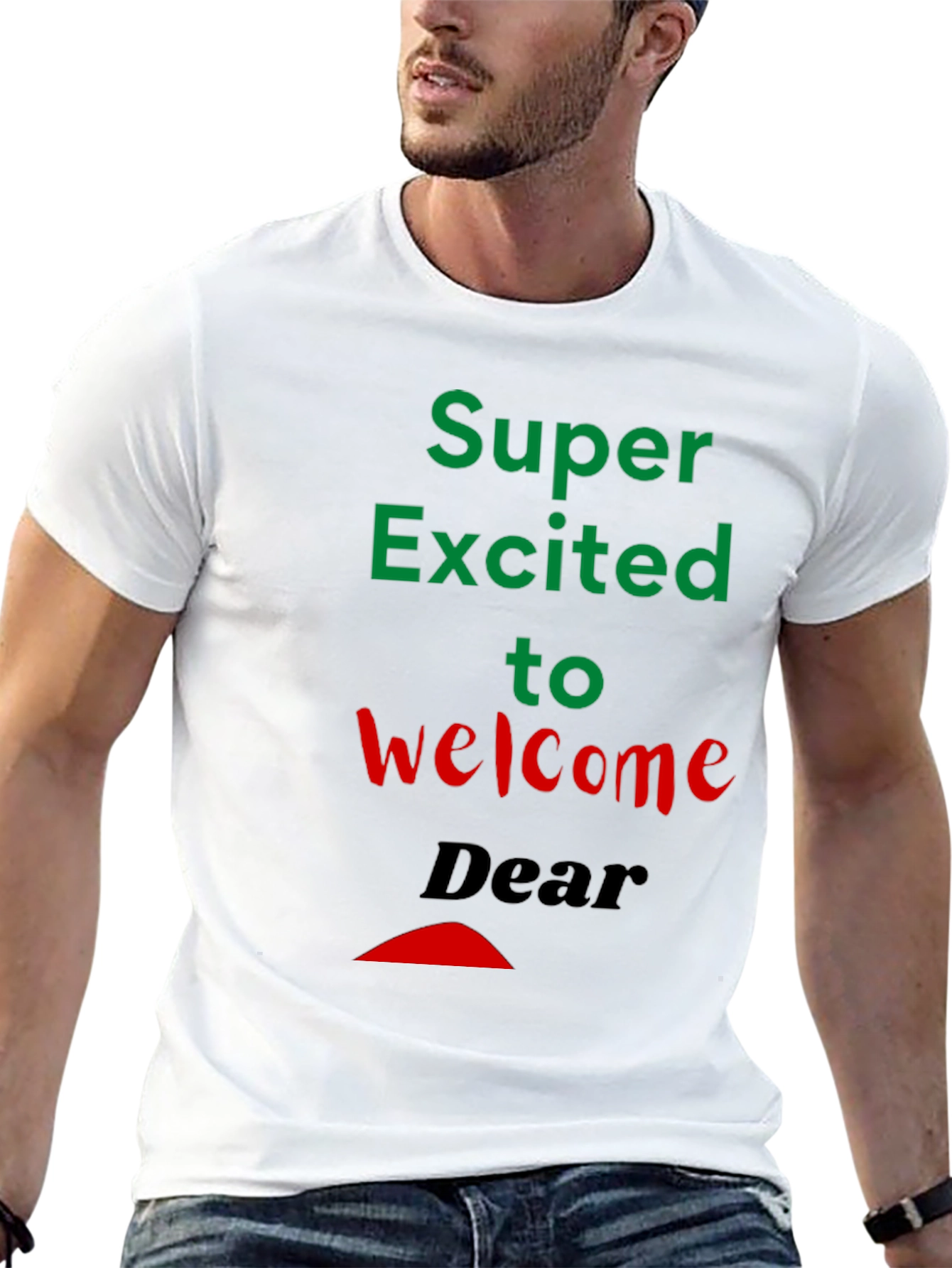 Black Super Excited Welcome T-Shirt view 13
