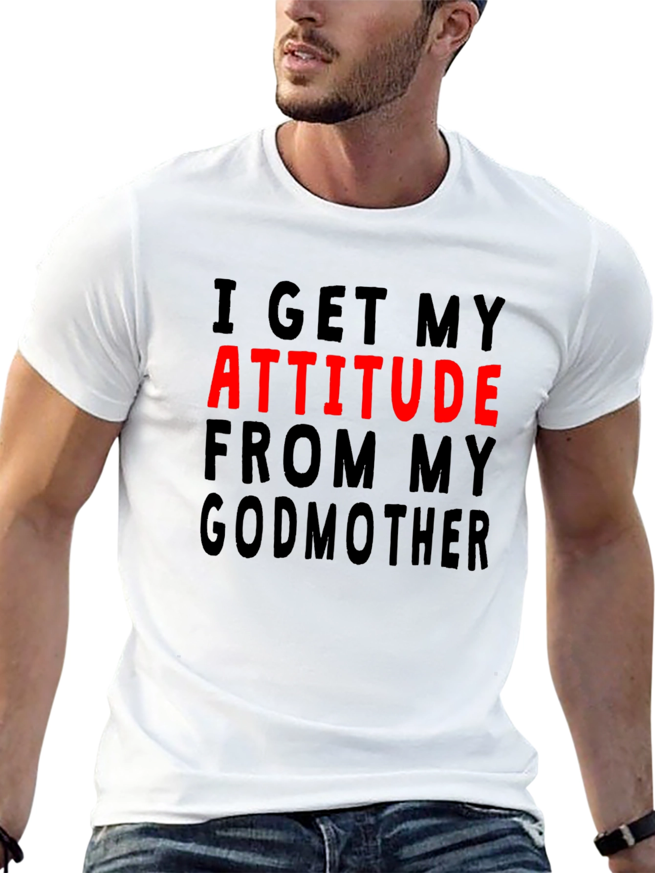 Black Attitude From My Godmother Graphic T-Shirt view 13
