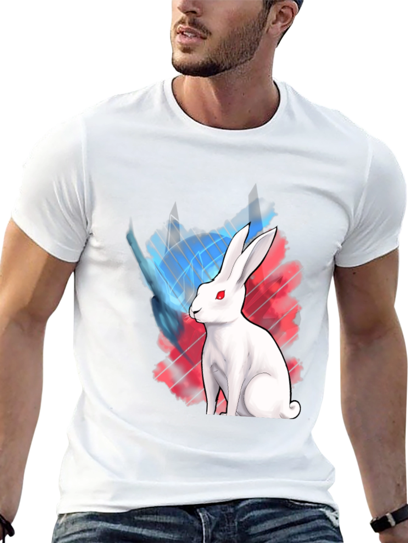 Black Rabbit Graphic Tee - Black Cotton Blend view 13