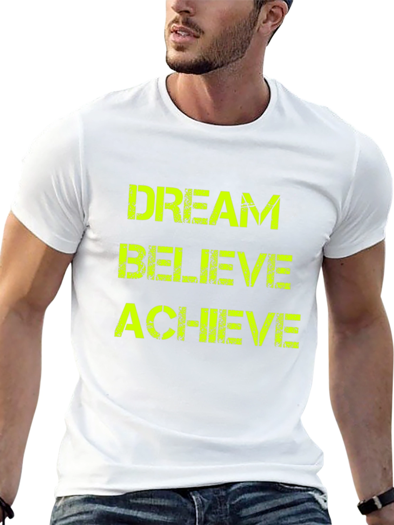 Black Dream Believe Achieve Graphic Tee - Black view 13