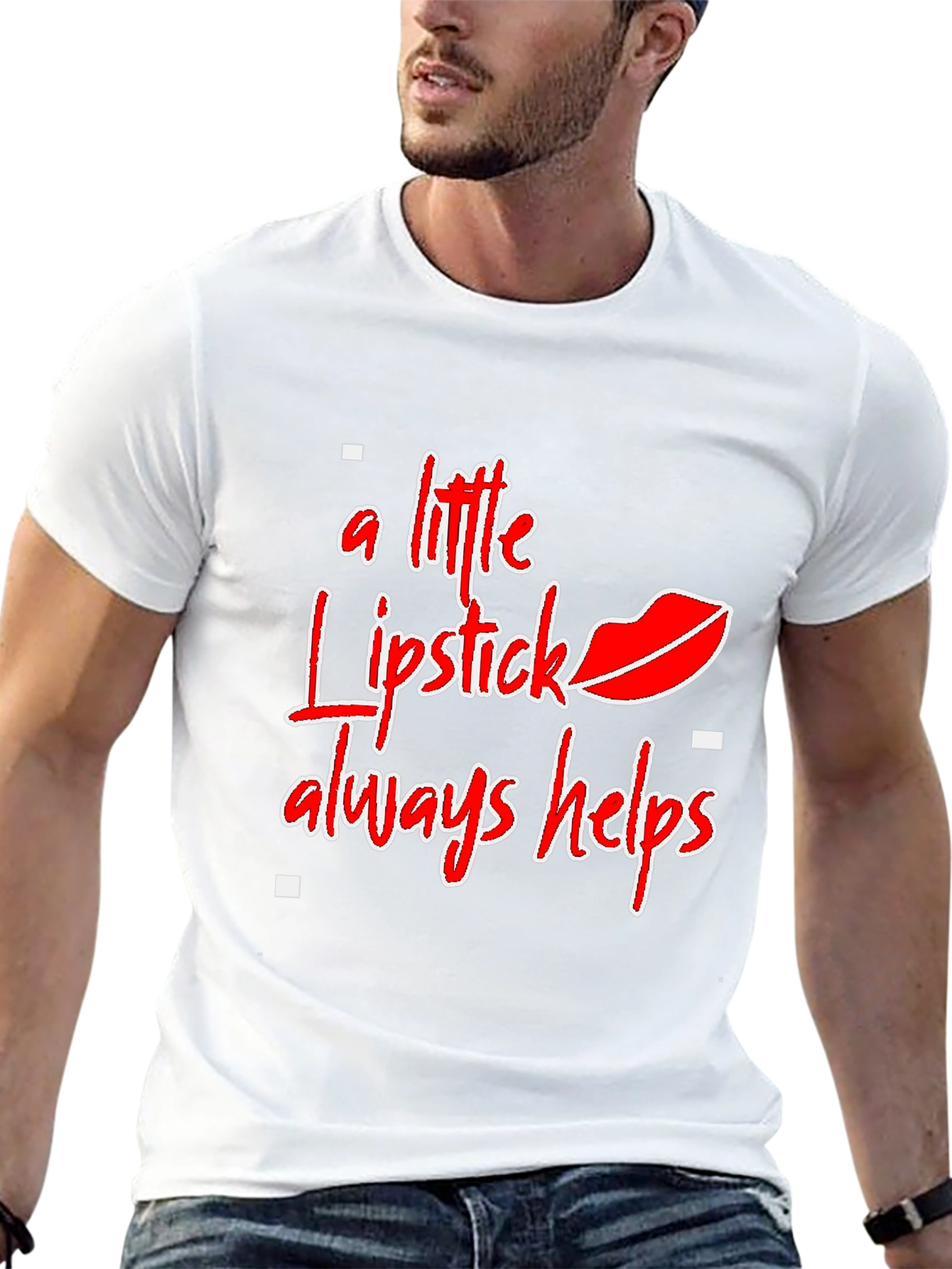 Black Lipstick Helps Graphic Tee - Stylish Statement Shirt view 13
