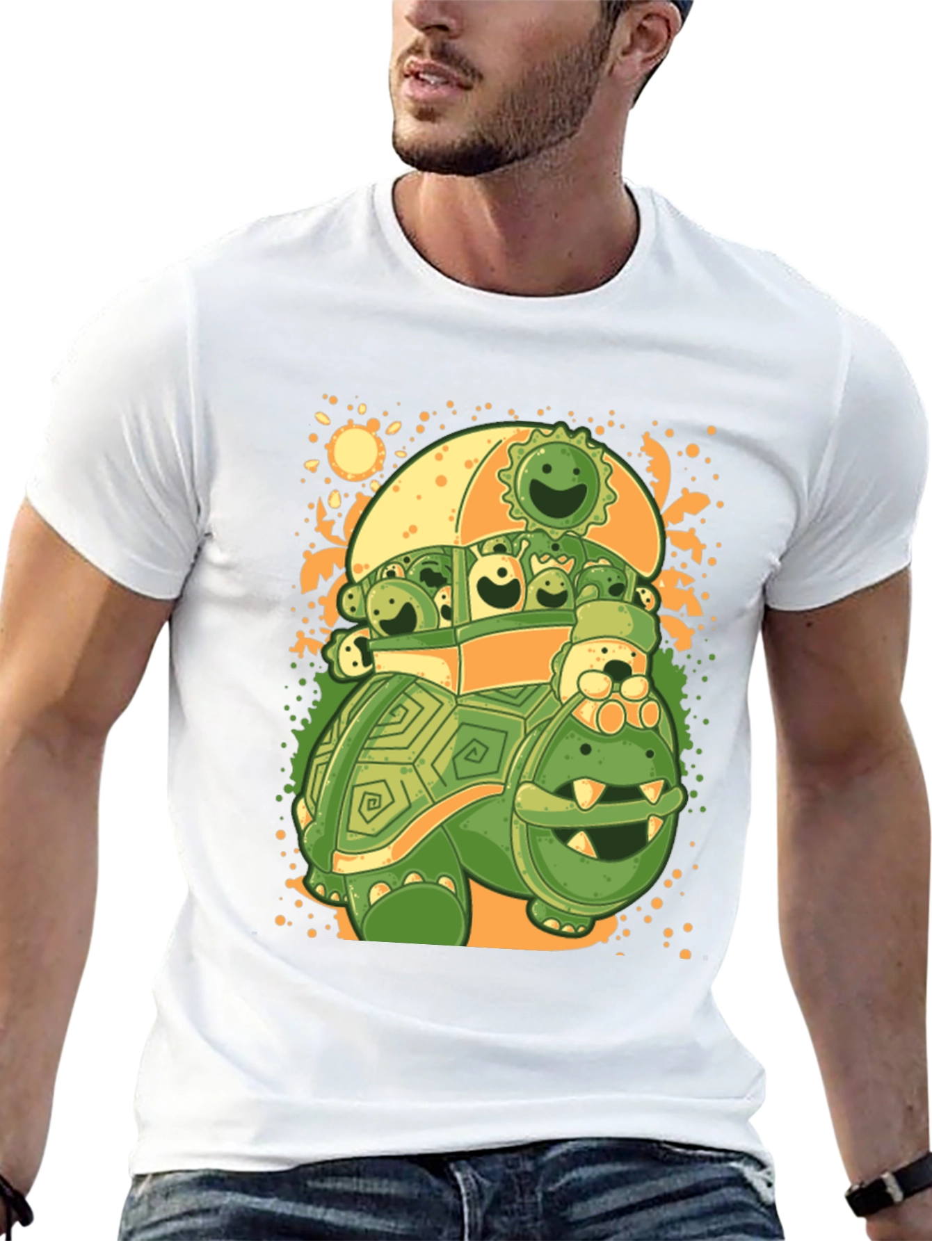 Black Turtle with Friends Graphic T-Shirt view 13