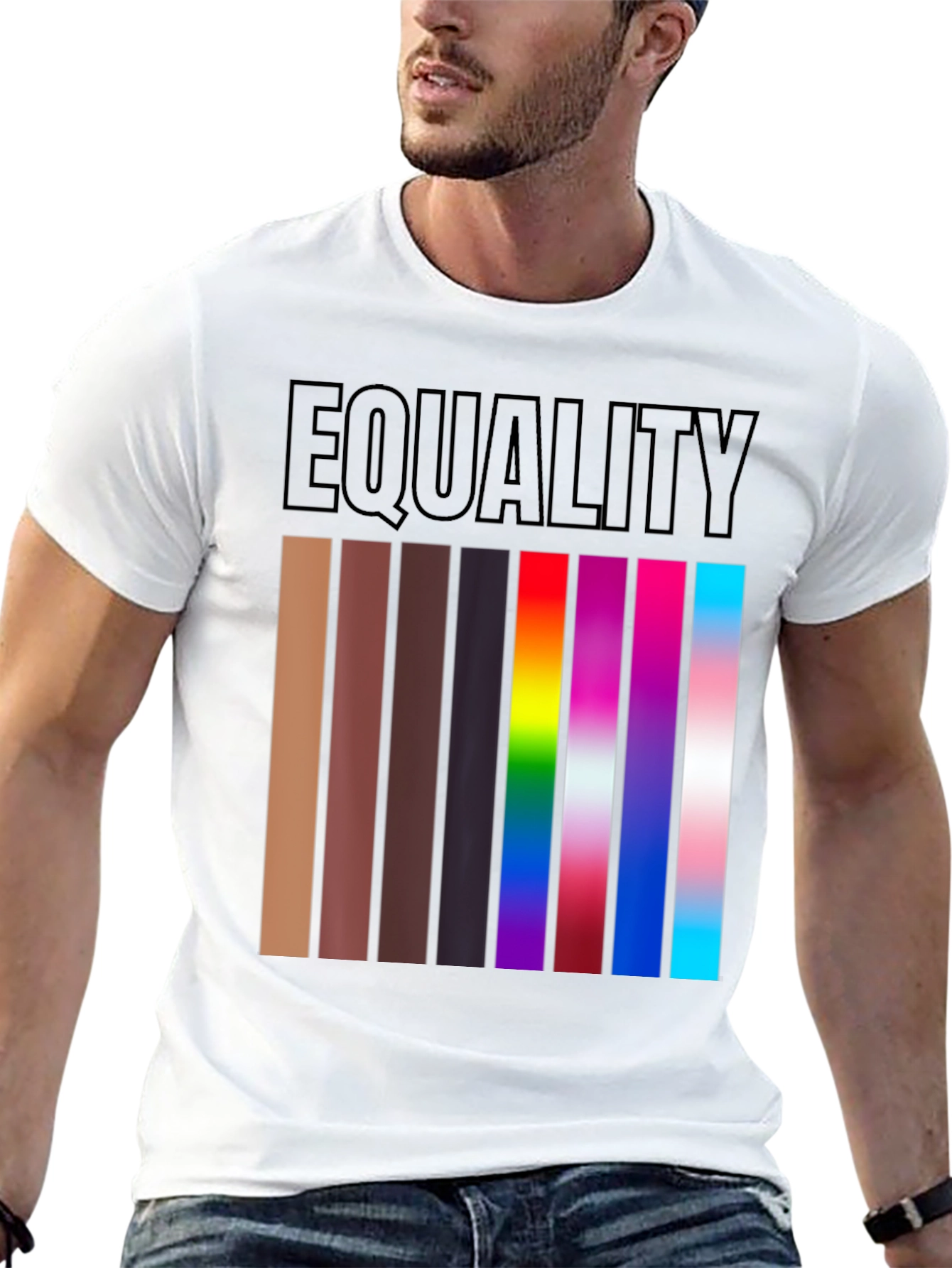Black Equality T-Shirt Diverse Skin Tones & LGBTQ+ Pride view 13