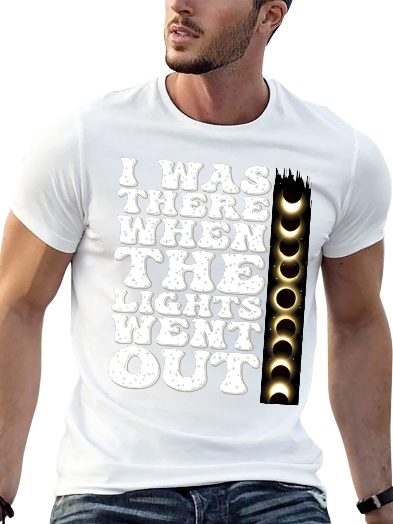 Black I Was There When The Lights Went Out T-Shirt view 13