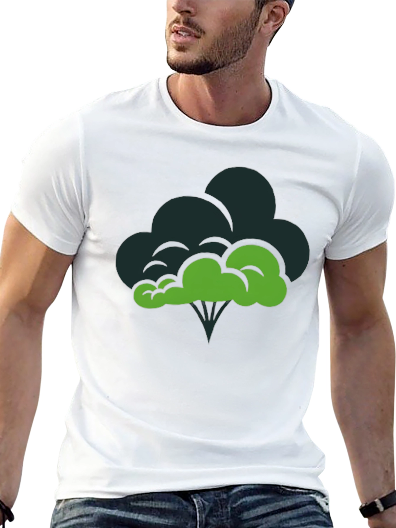 Black Broccoli Graphic Tee - Funny Veggie T-Shirt view 13