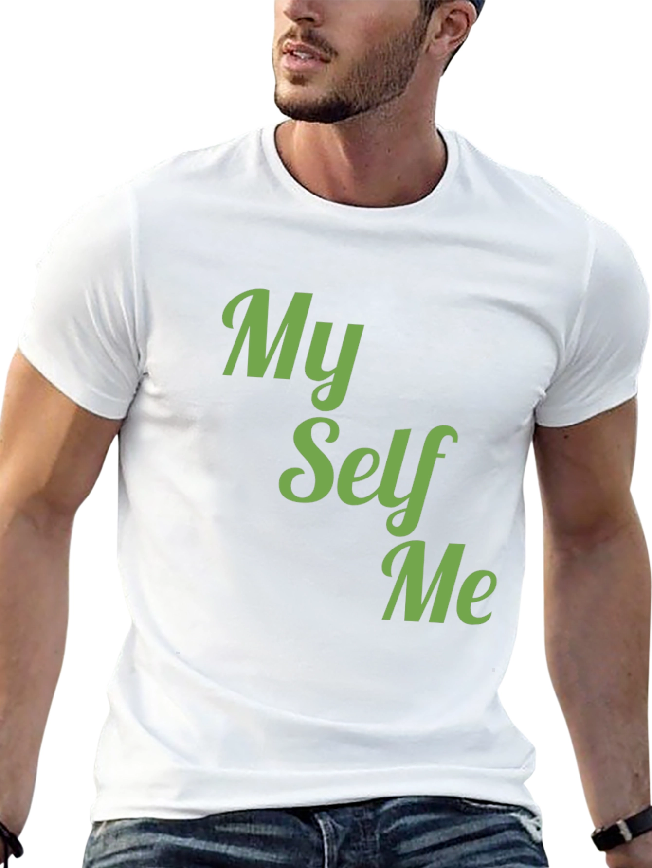 Black My Self Me Graphic Tee - Soft Cotton Blend T-Shirt view 13