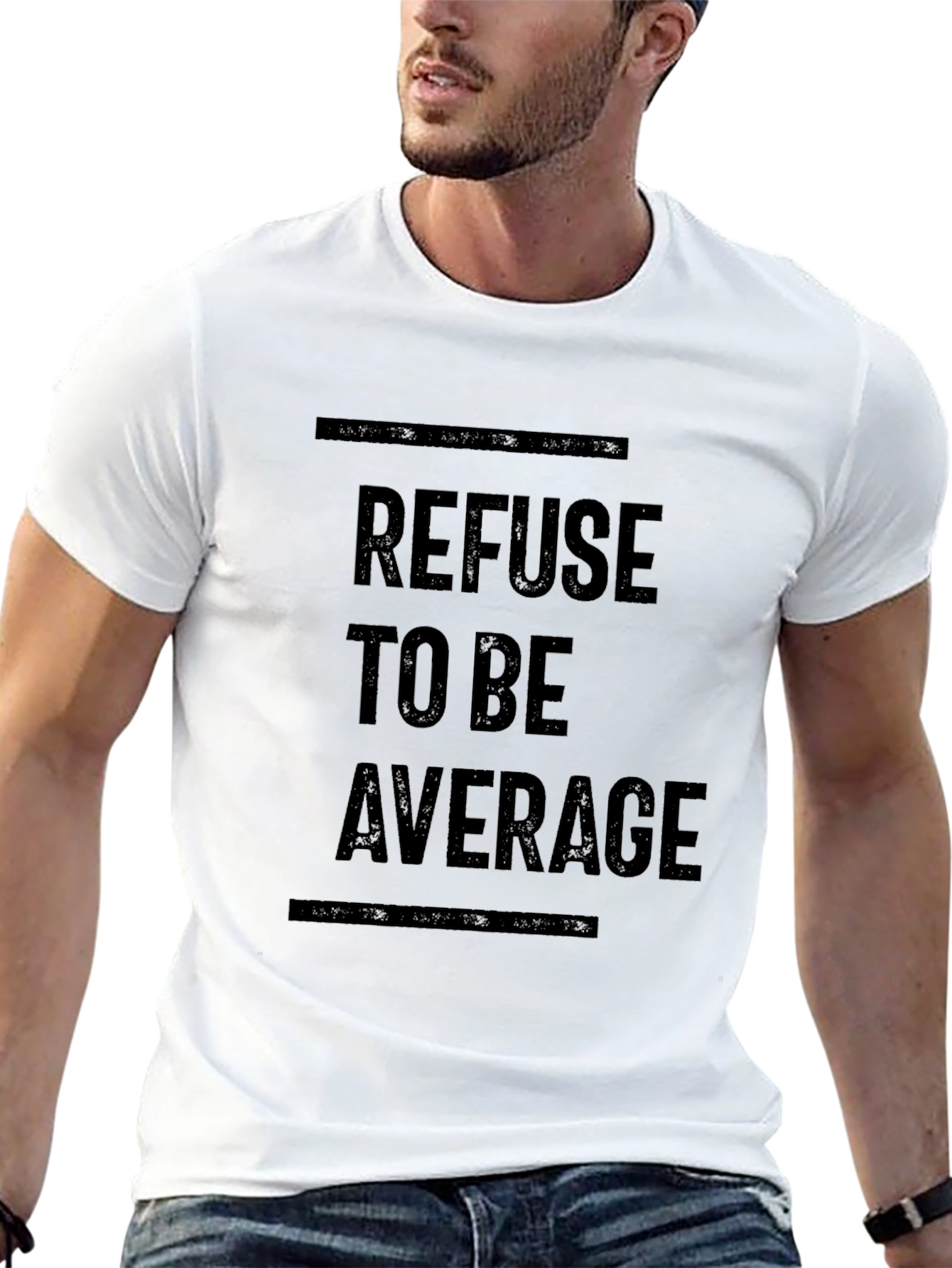 Black Refuse to be Average Black T-Shirt view 13