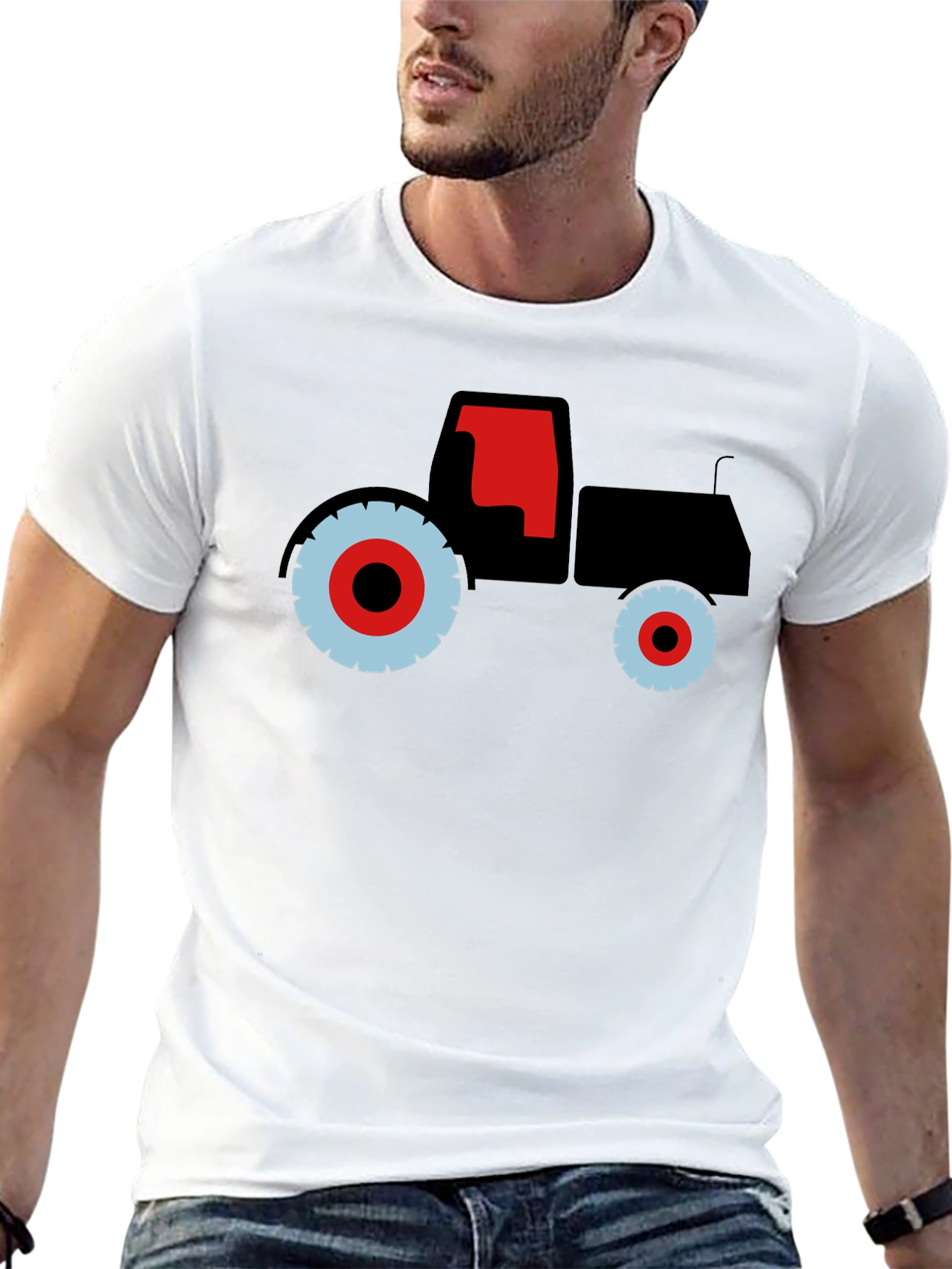 Black Tractor Graphic Tee - Bold Farm Vehicle Design view 13