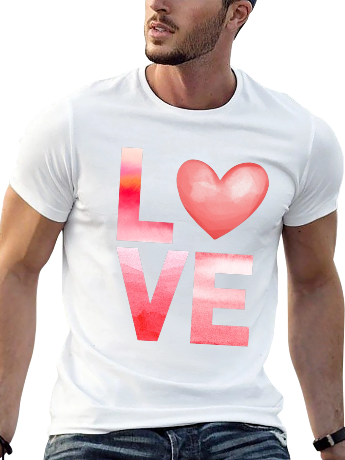 Black Love Heart Valentine T-Shirt view 13
