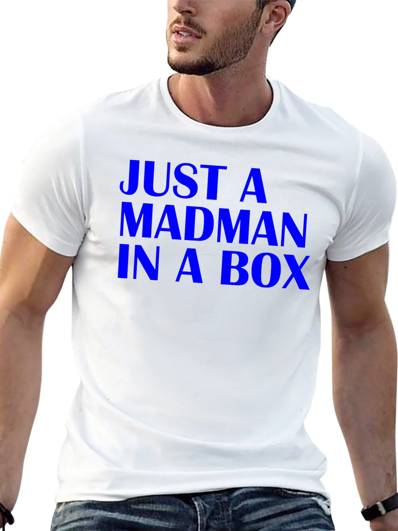 Black Just a Madman in a Box Tee - Black Cotton T-Shirt view 13