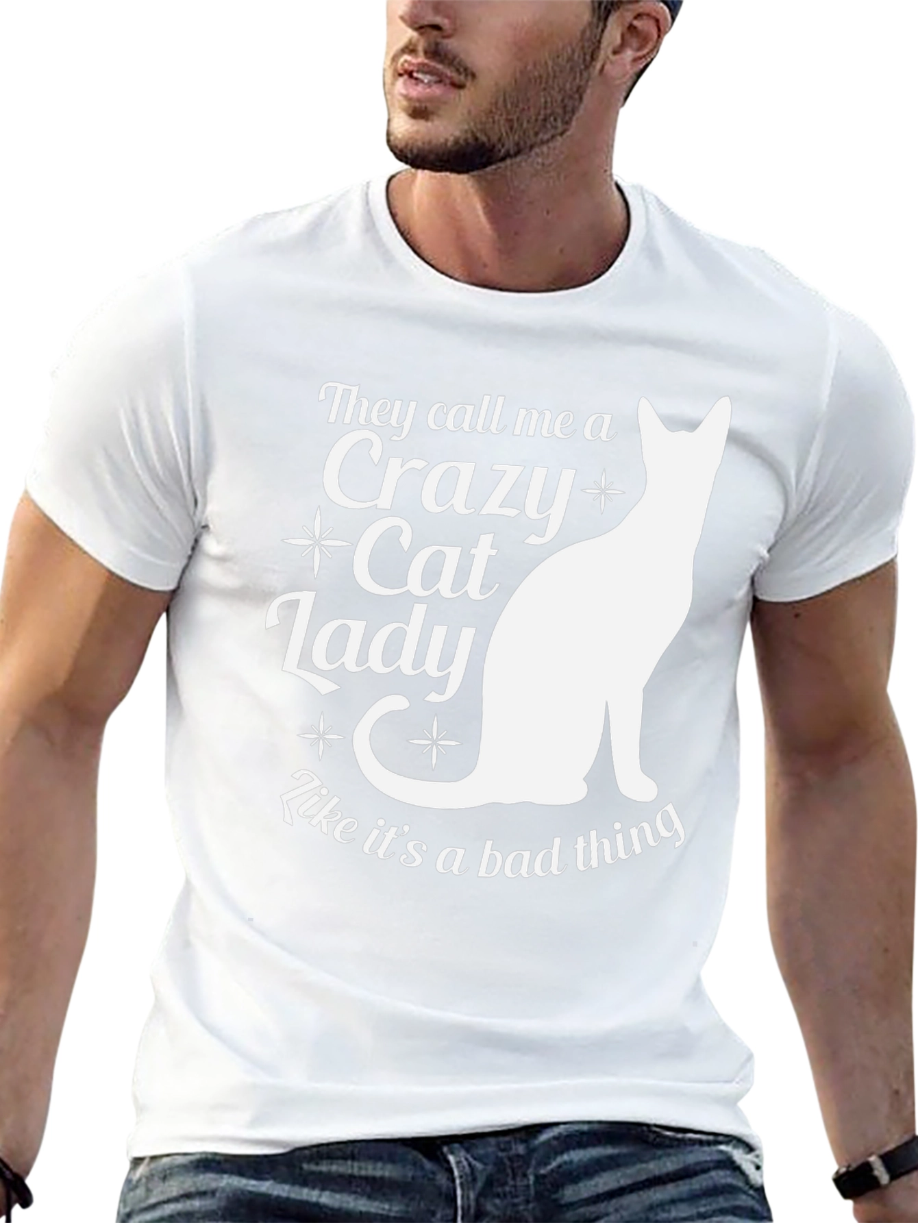 Black Crazy Cat Lady T-Shirt - Funny Cat Lover Tee view 13