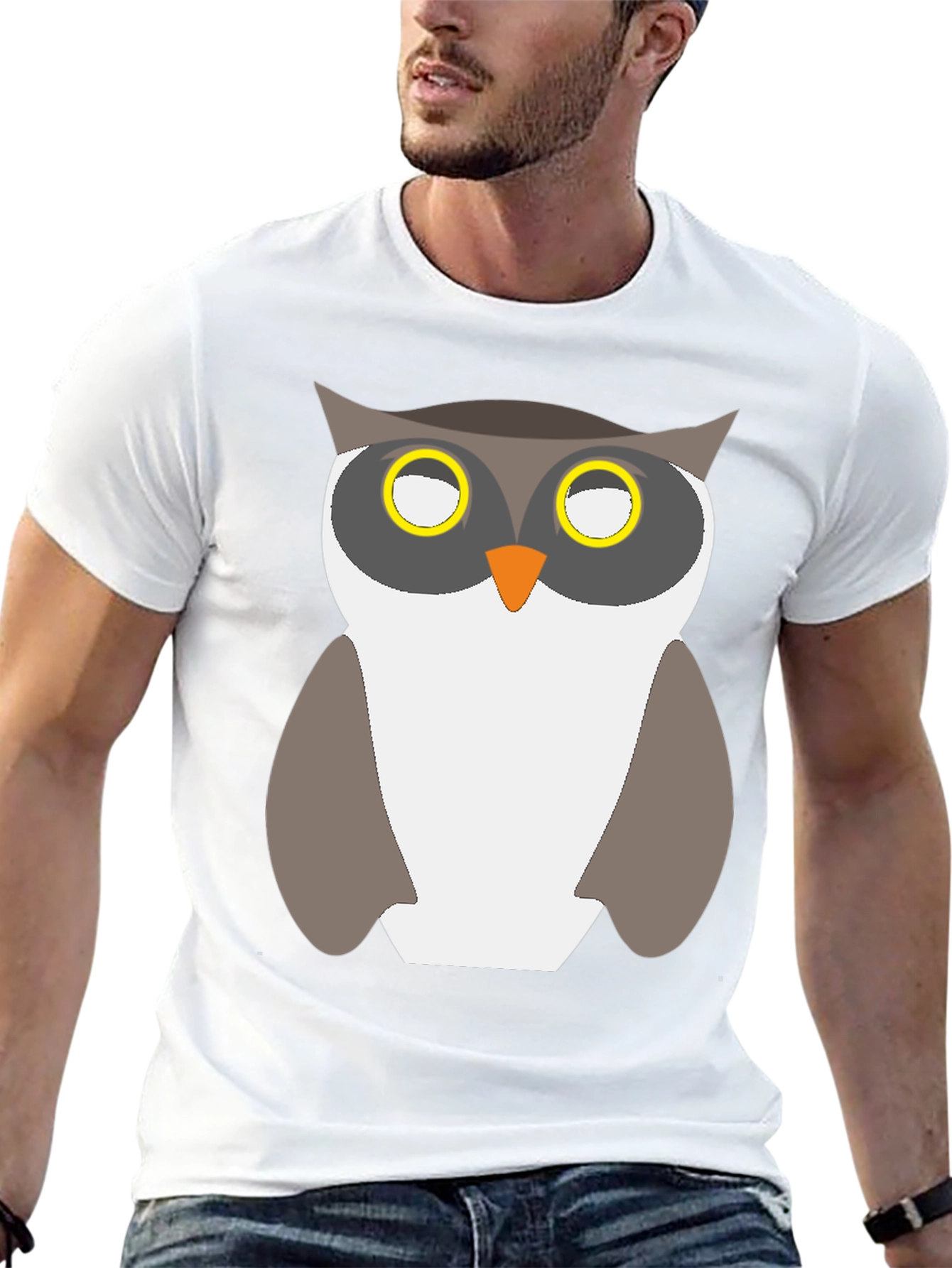 Black Owl Graphic Print Black T-Shirt view 13