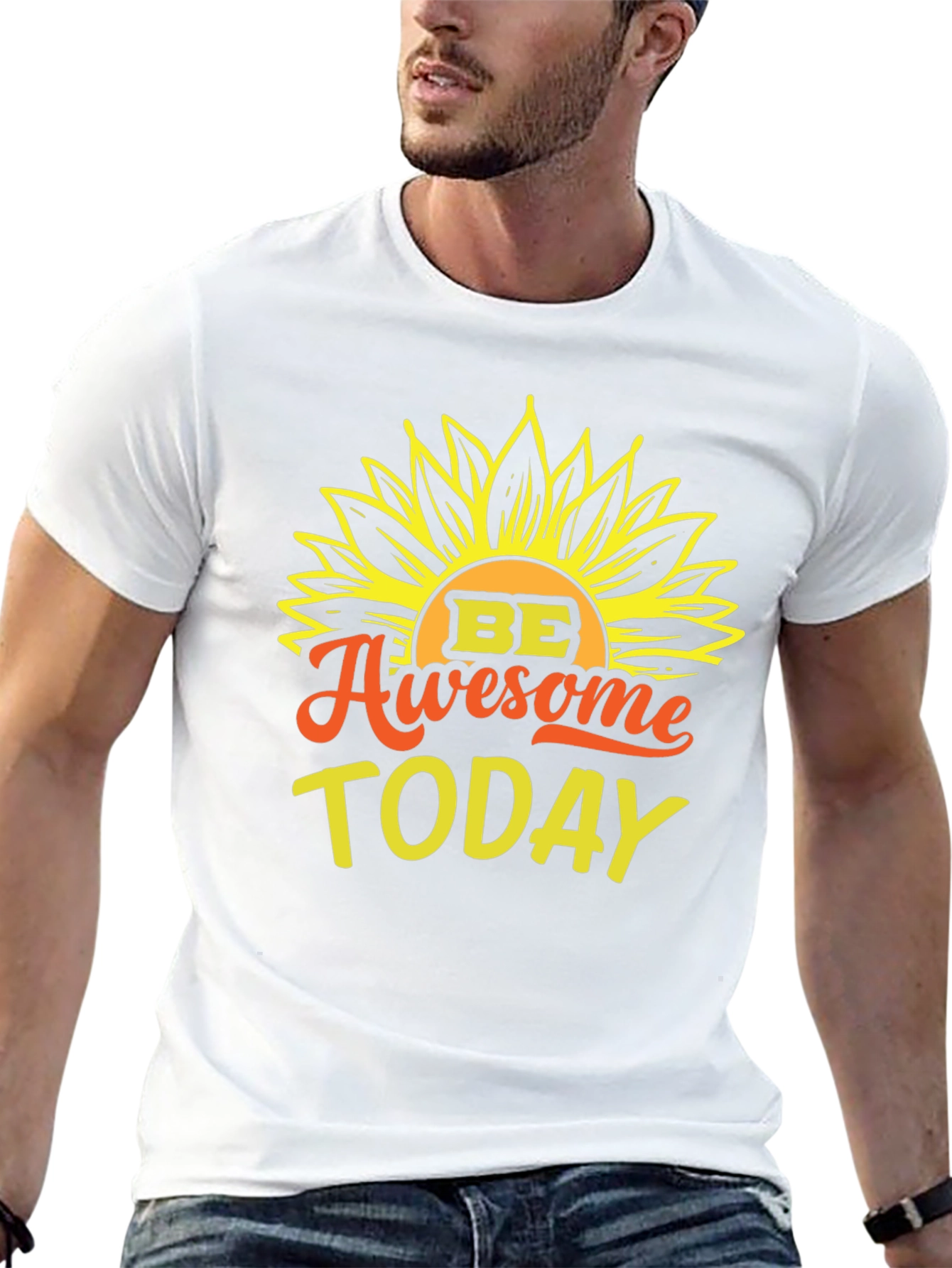 Black Be Awesome Today Sunflower Graphic Tee - Black view 13