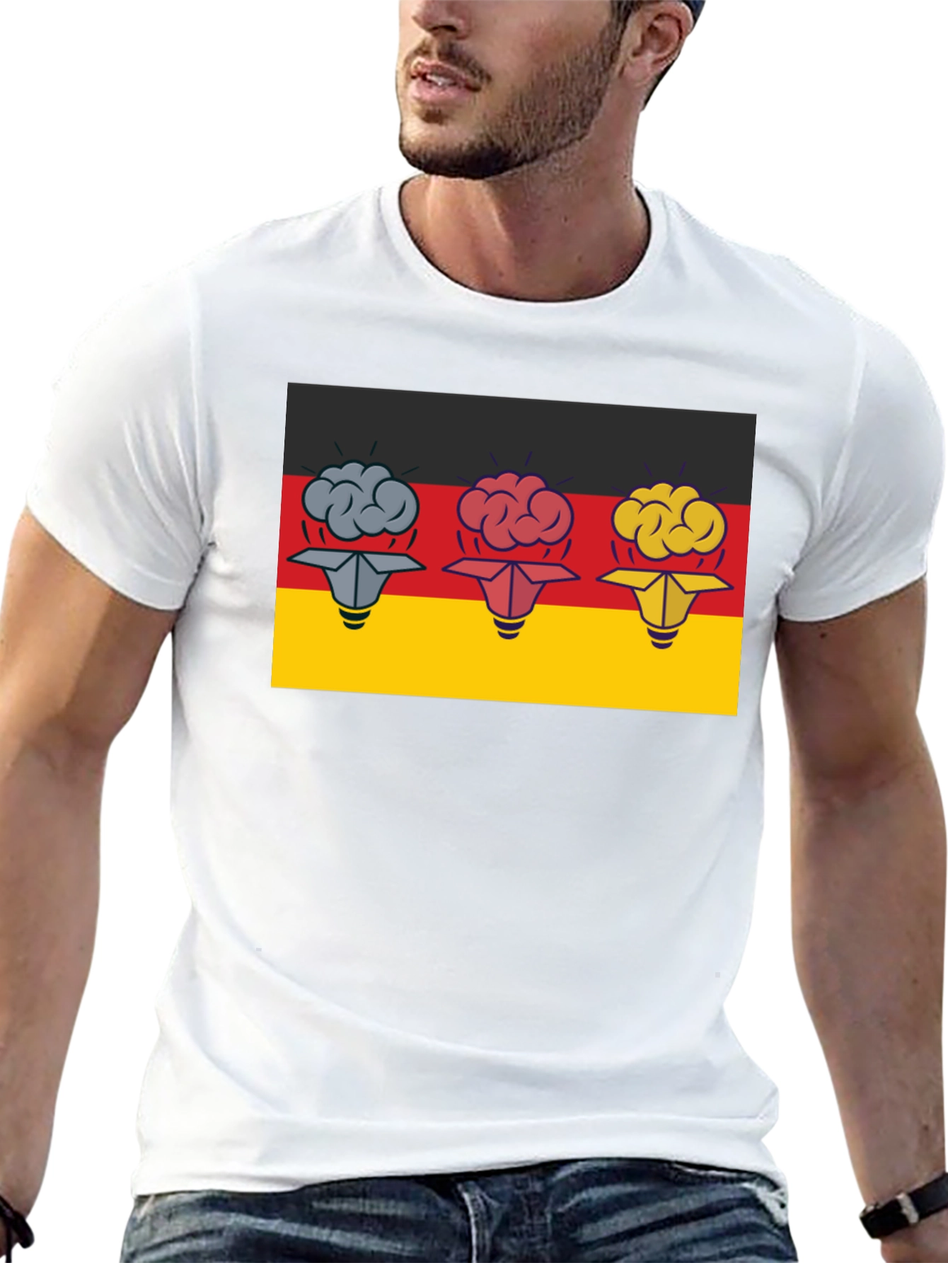 Germany Flag Brain Idea T-Shirt - 13