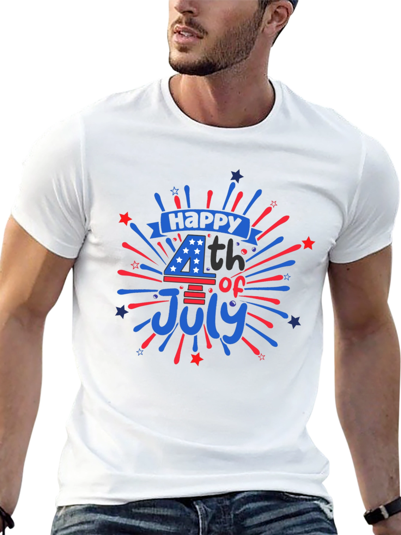 Black Happy 4th of July Graphic T-Shirt view 13