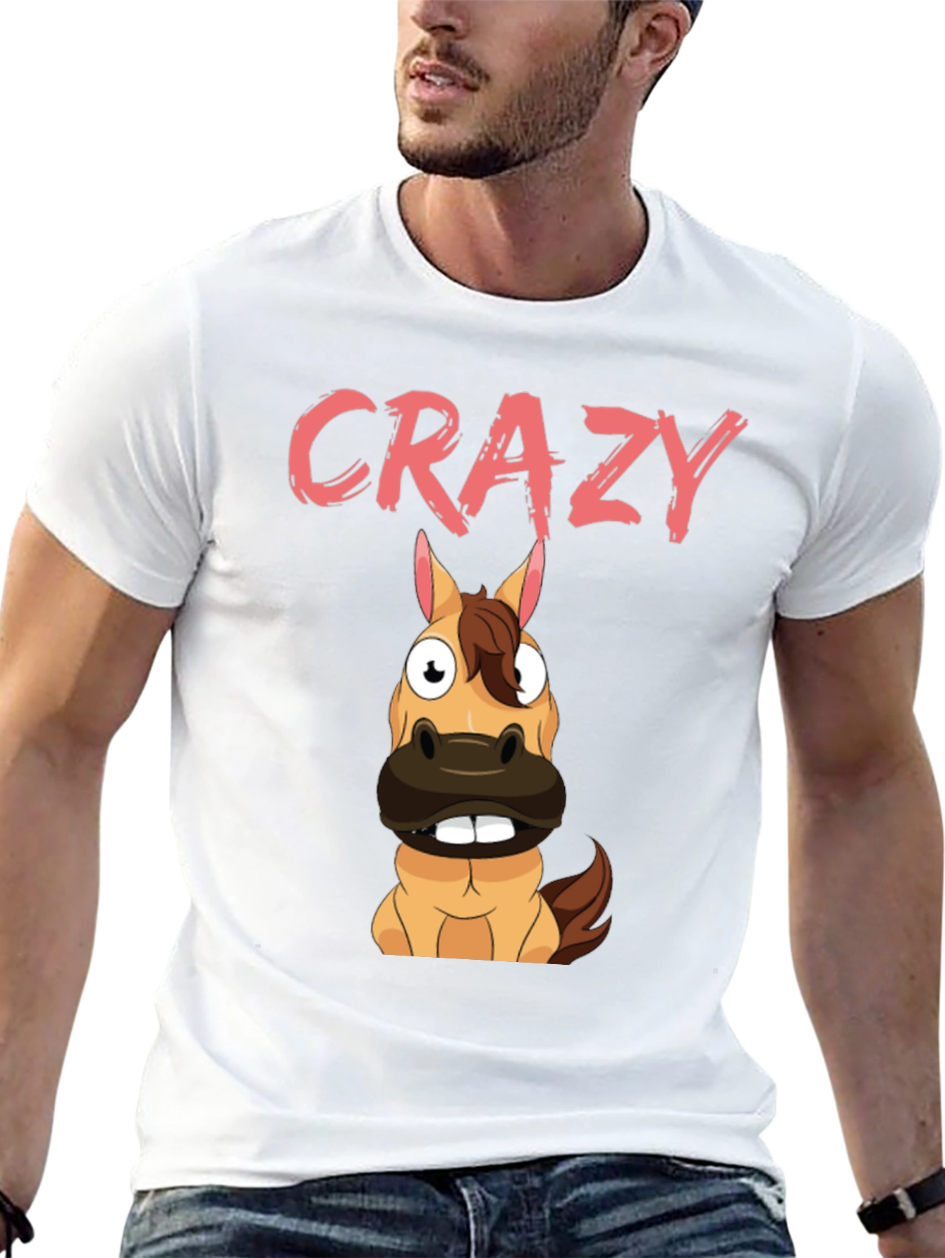 Black Crazy Horse Graphic Tee - Black Cotton Blend view 13