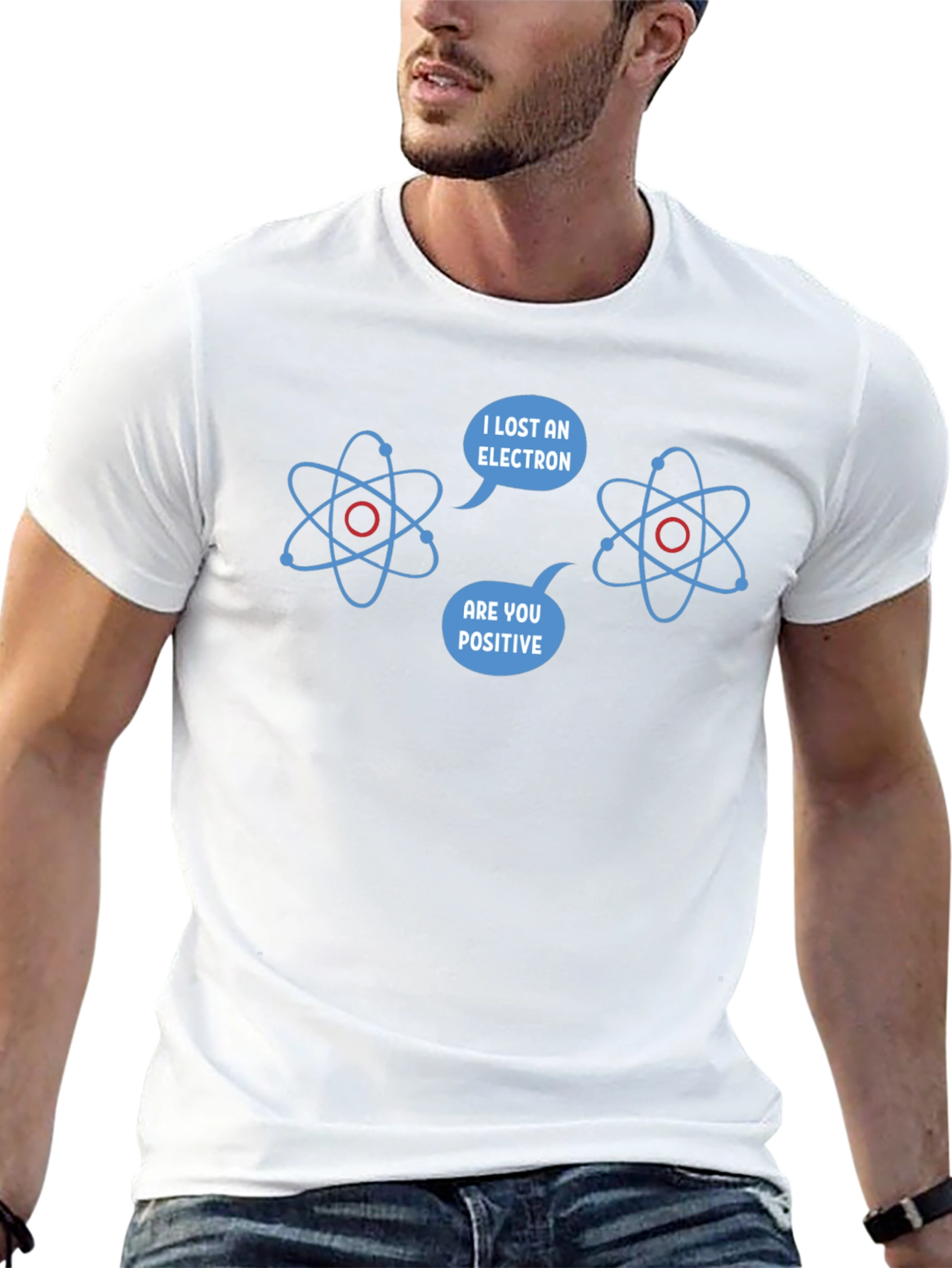 Black Lost Electron T-Shirt - Funny Science Humor Tee view 13