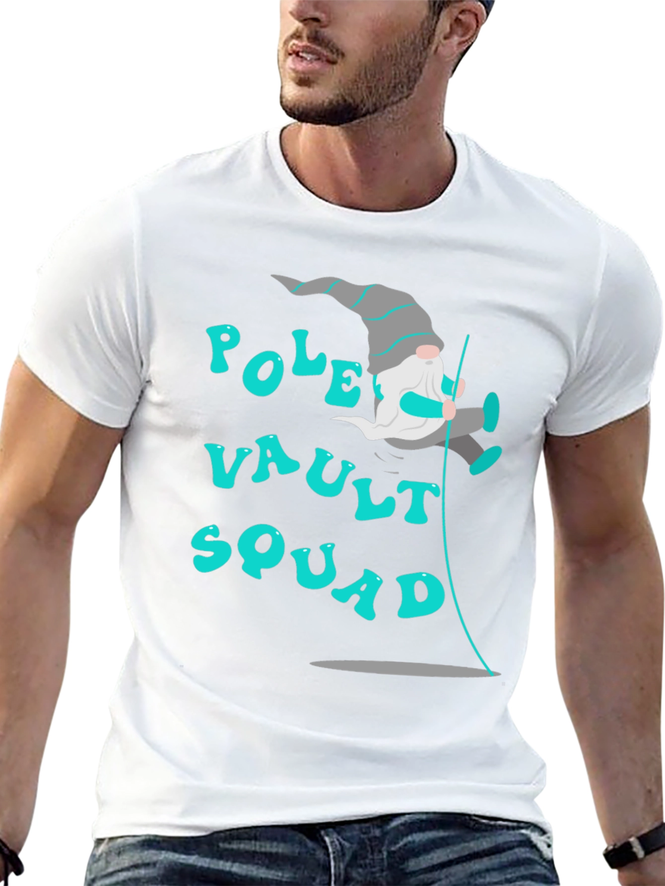 Black Pole Vault Squad T-Shirt - Unique Design view 13